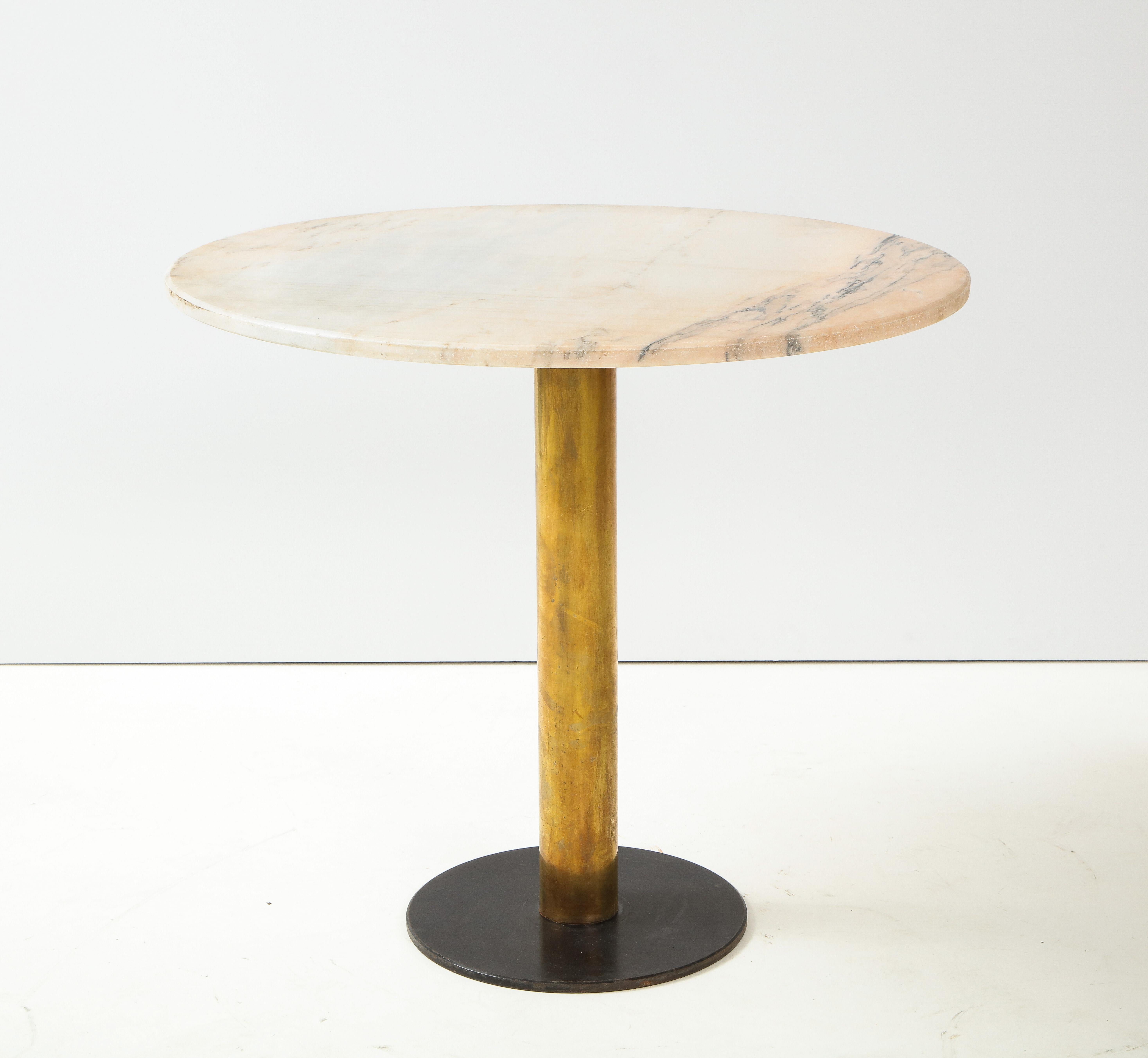Italian 1970's Marble and Brass Café Table 10