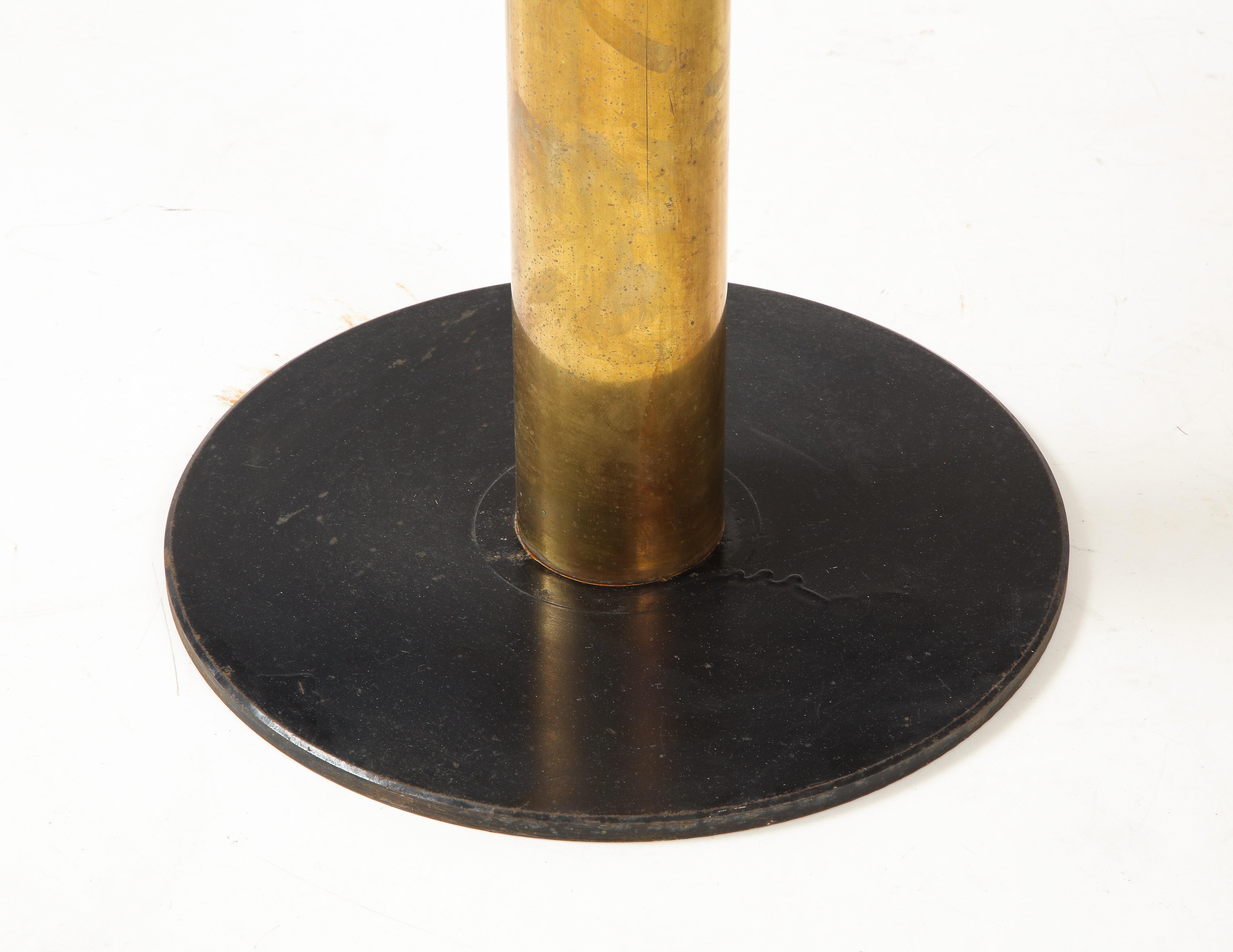 Late 20th Century Italian 1970's Marble and Brass Café Table
