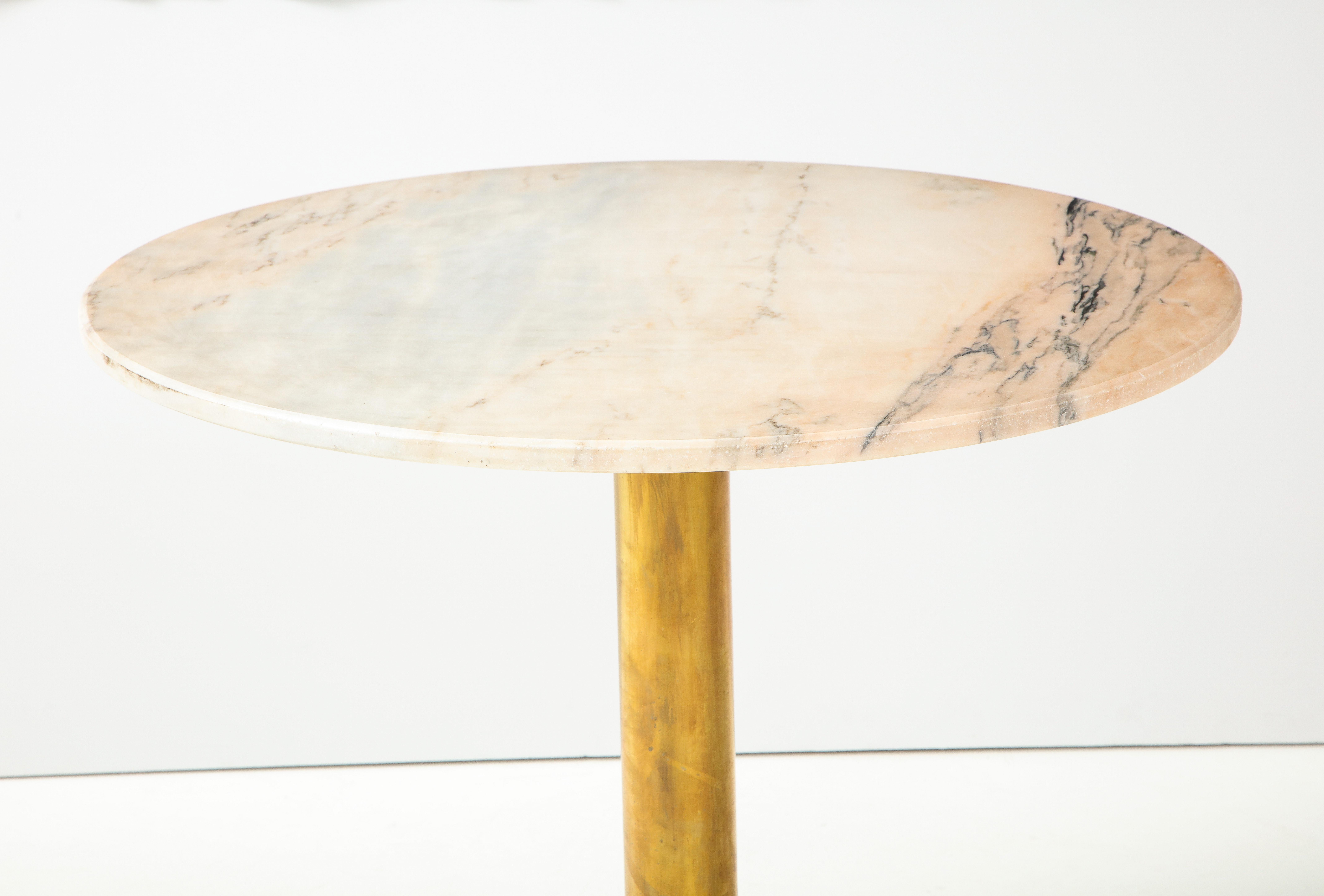 Italian 1970's Marble and Brass Café Table 4