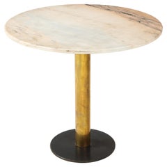 Italian 1970's Marble and Brass Café Table