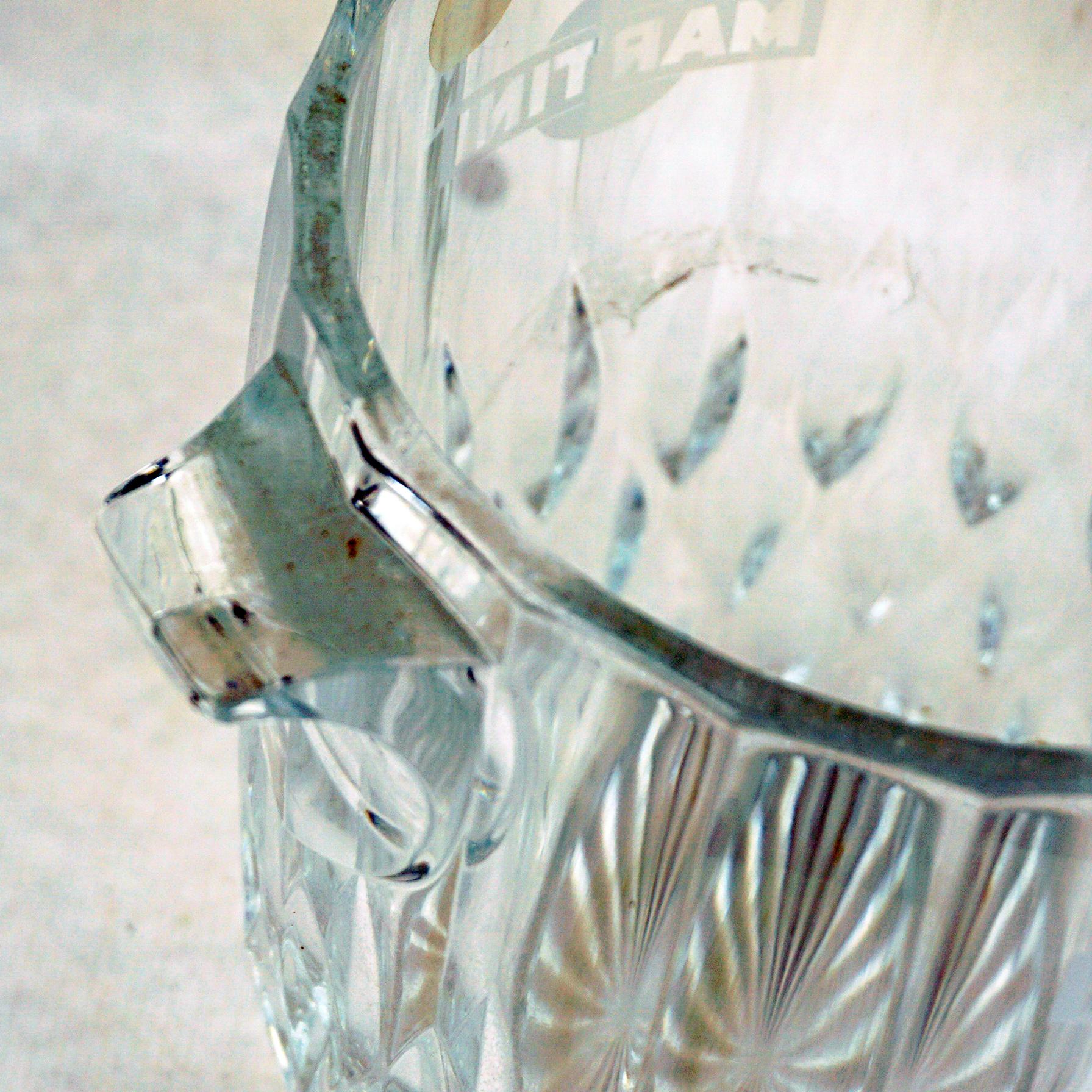 Italian 1970s Martini Crystal Glass Ice Bucket 1