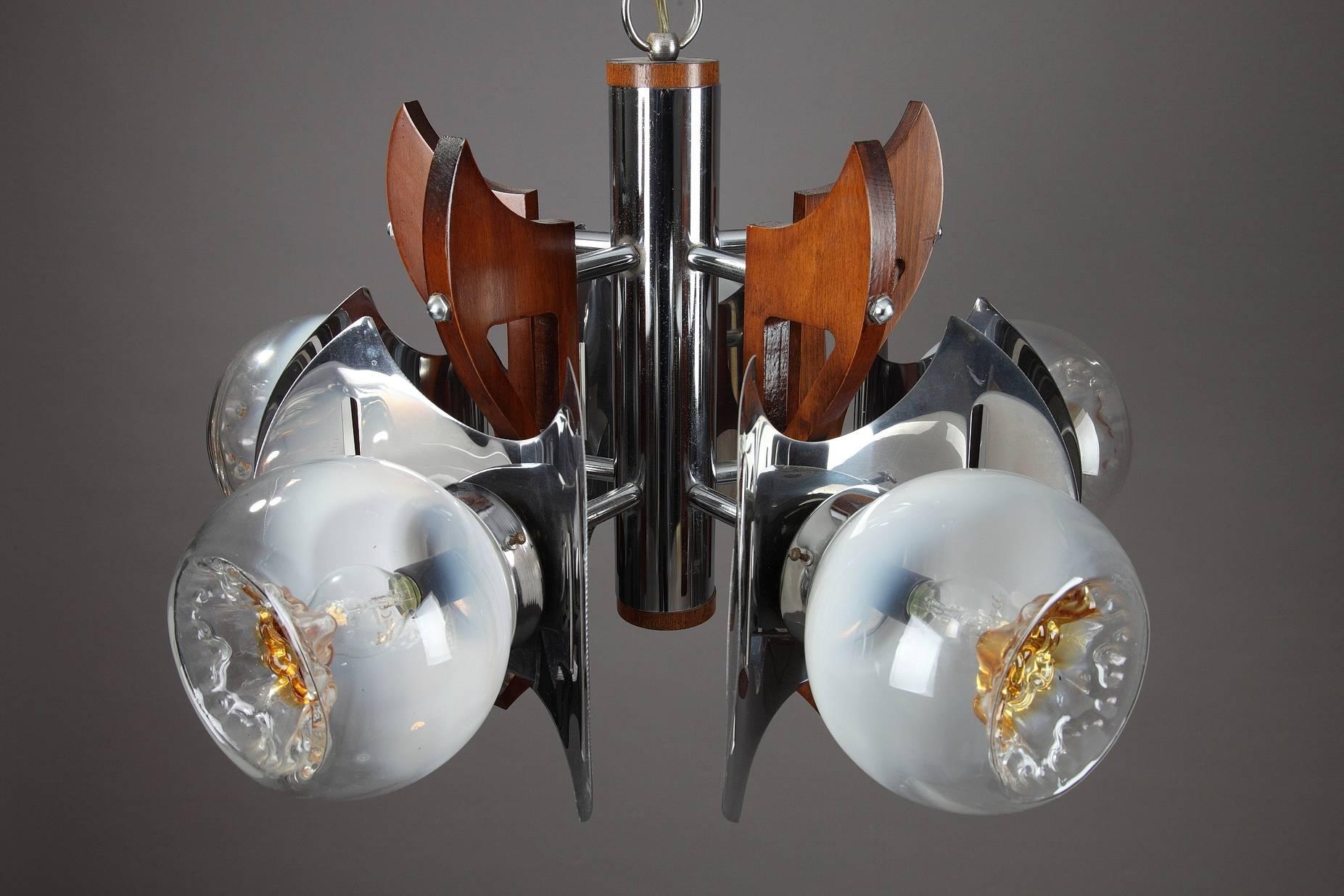 Late 20th Century Italian 1970s Mazzega Murano Chandelier