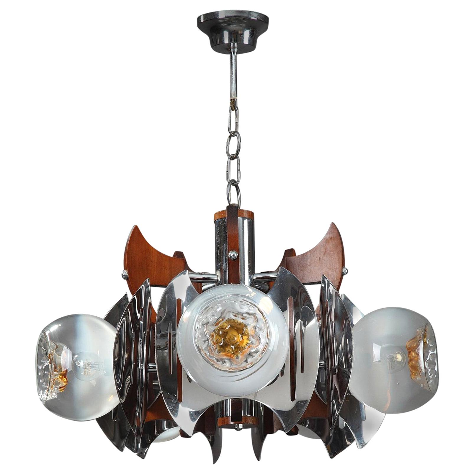 Italian 1970s Mazzega Murano Chandelier For Sale