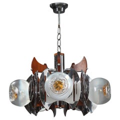 Vintage Italian 1970s Mazzega Murano Chandelier