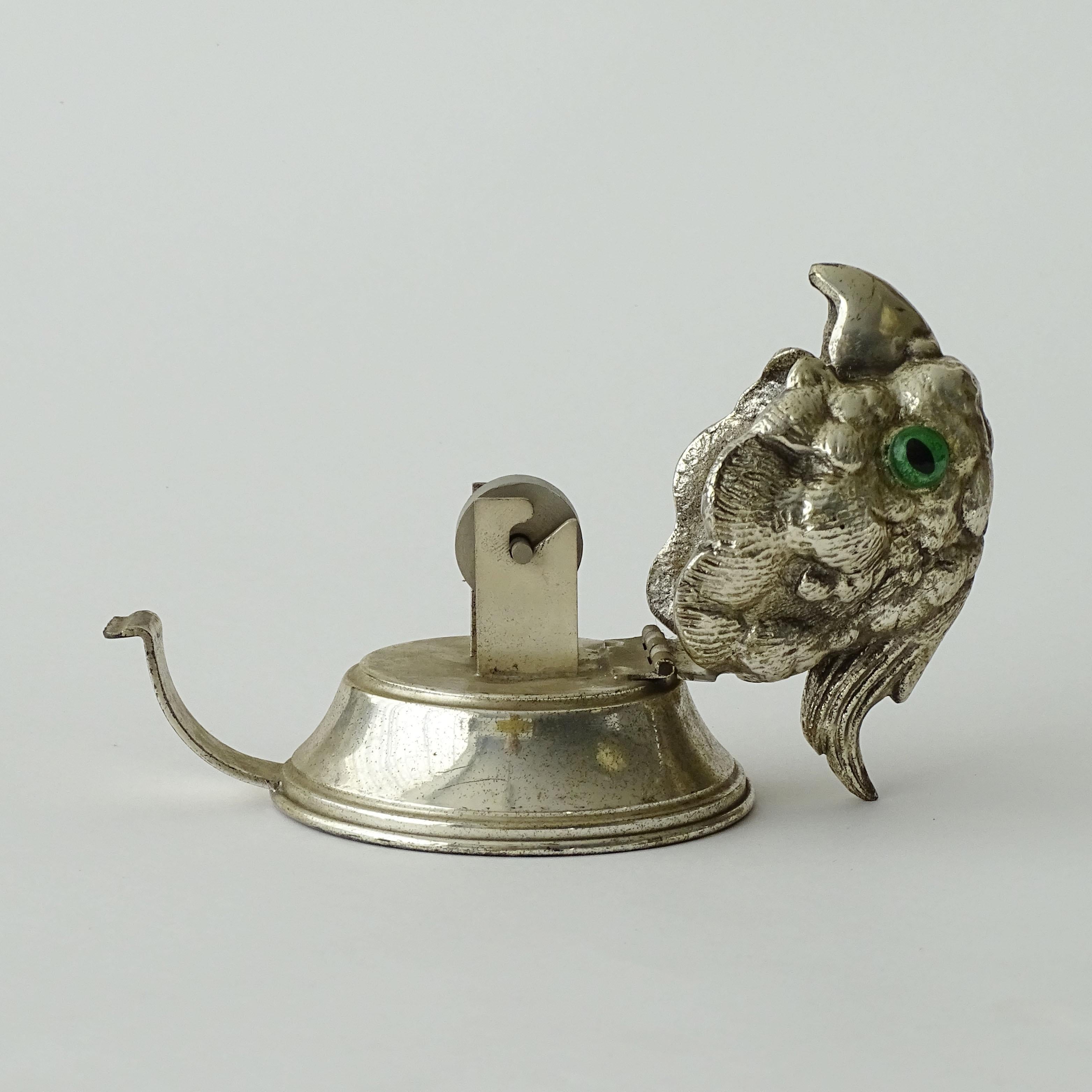 Modern Italian 1970s Metal Parrot Head Scotch Tape Dispenser For Sale