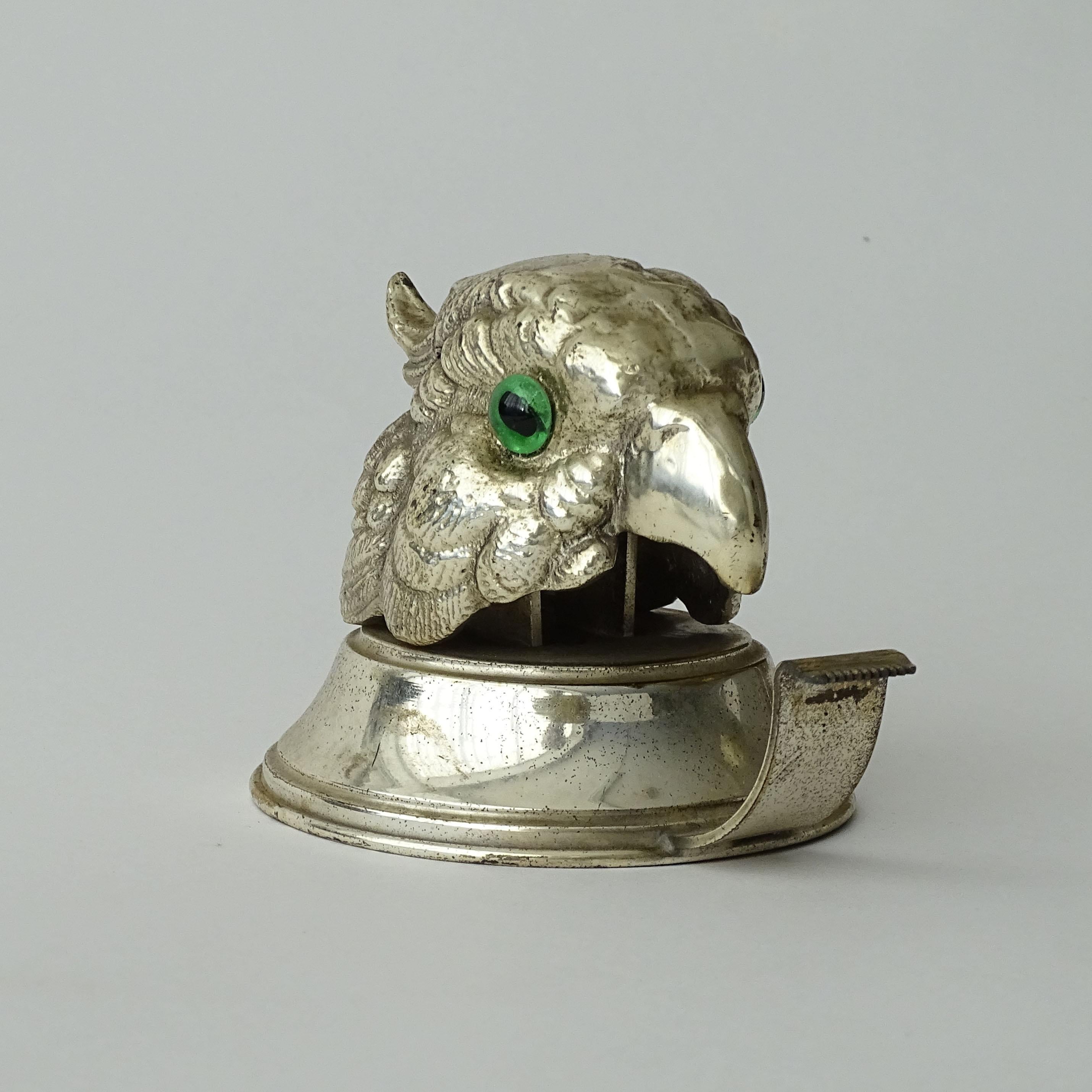 Late 20th Century Italian 1970s Metal Parrot Head Scotch Tape Dispenser For Sale