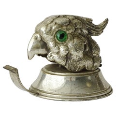 Italian 1970s Metal Parrot Head Scotch Tape Dispenser