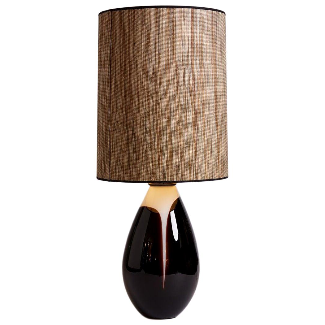 Italian 1970s Murano Glass Lamp with Custom Lampshade