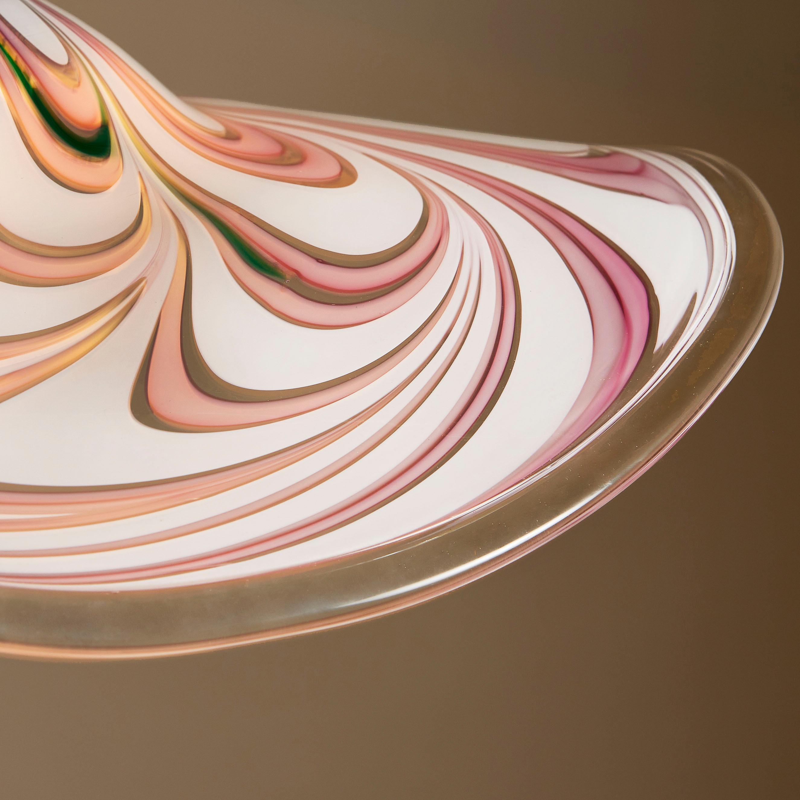 Italian 1970s Murano swirl 'wave' pendant In Good Condition For Sale In London, GB