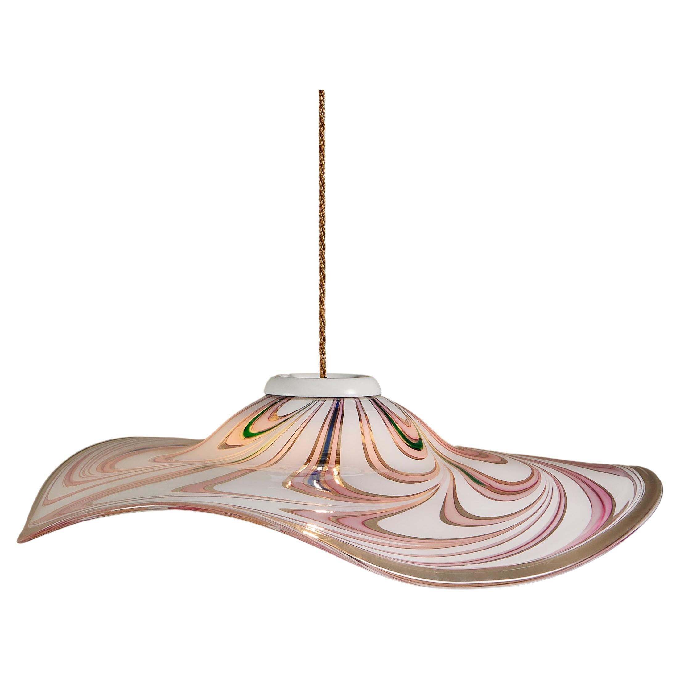 Italian 1970s Murano swirl 'wave' pendant For Sale