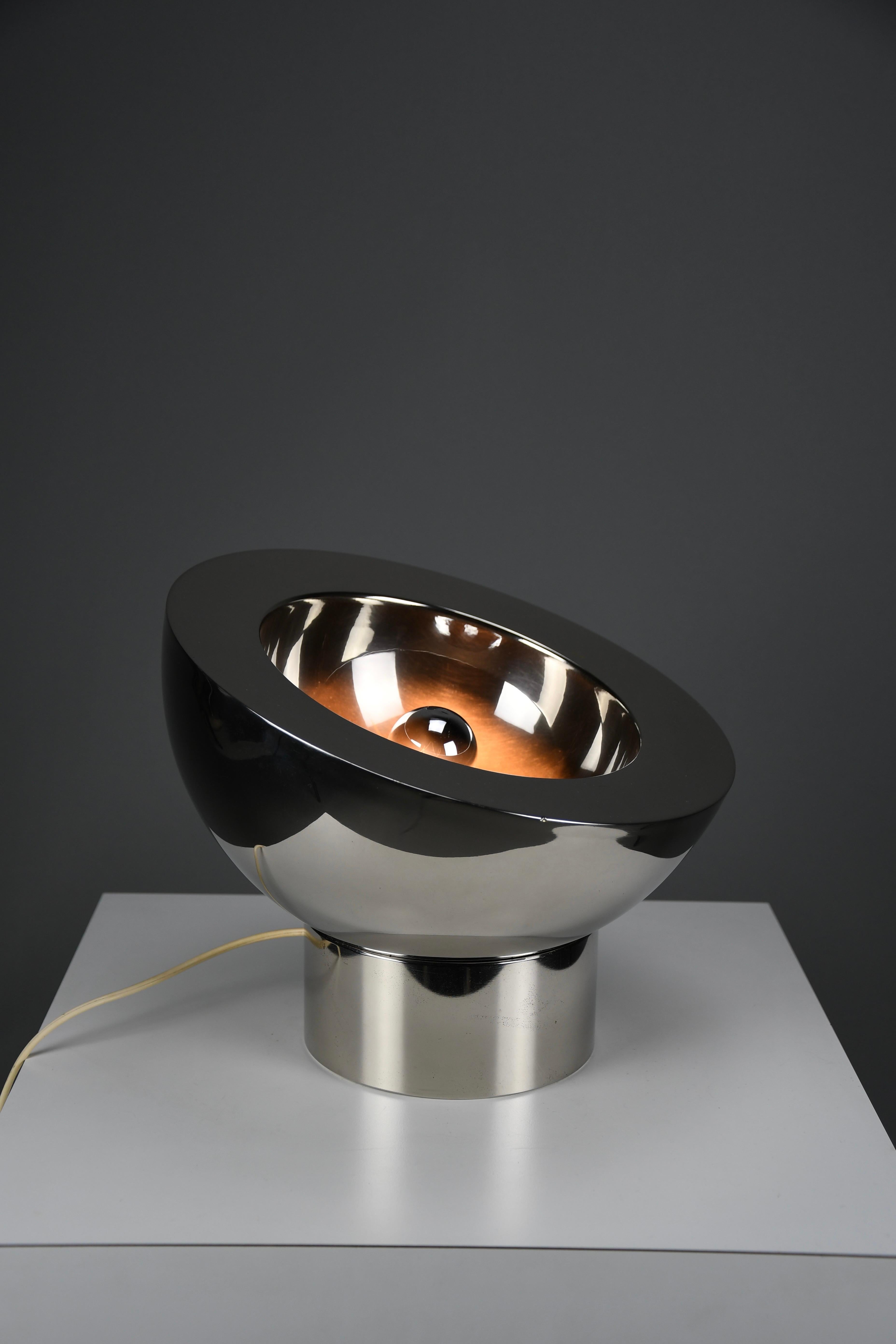 Italienische verstellbare Tischlampe aus vernickeltem Messing, 1970er Jahre, im Stil von Reggian im Angebot 5