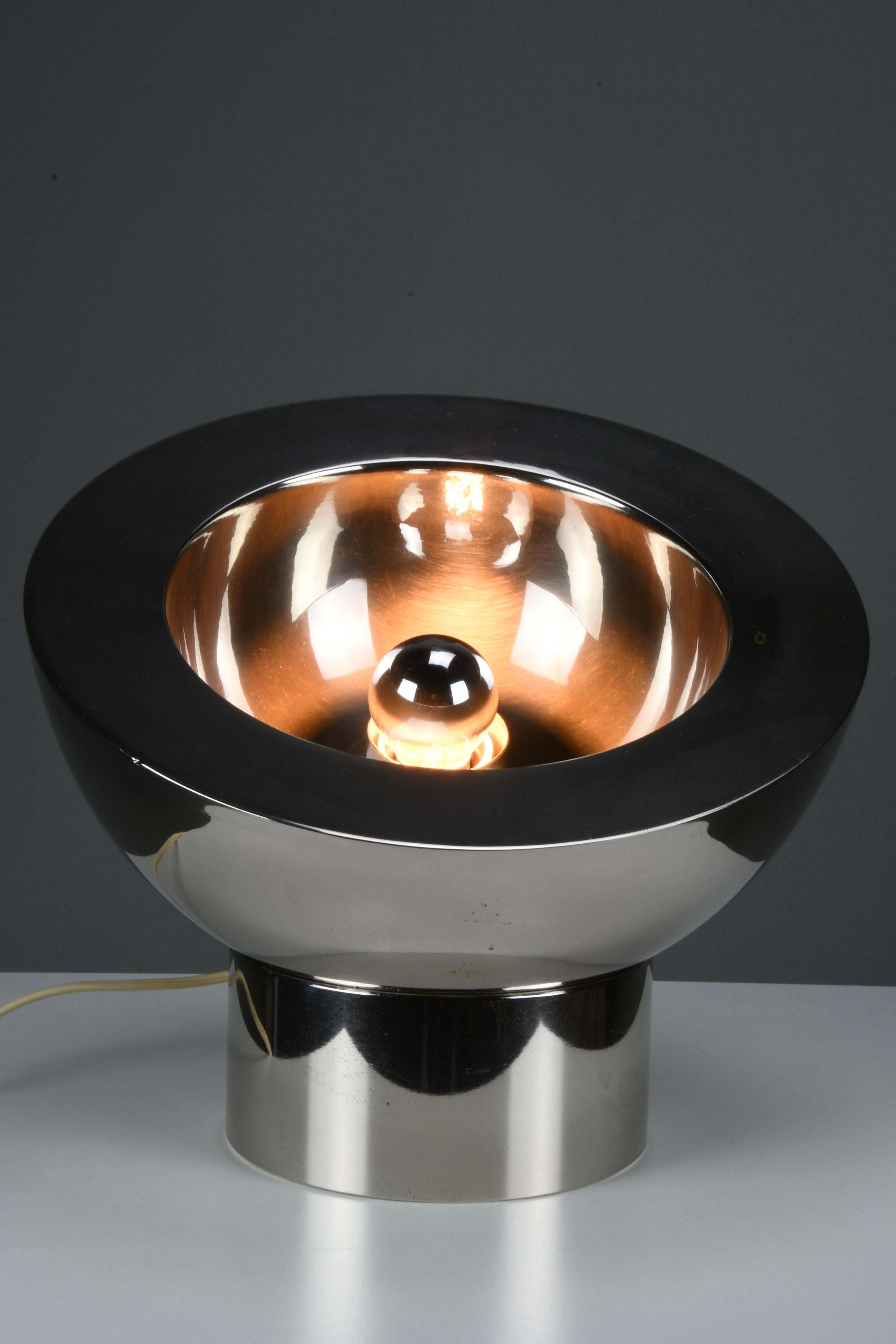 Italienische verstellbare Tischlampe aus vernickeltem Messing, 1970er Jahre, im Stil von Reggian im Angebot 2