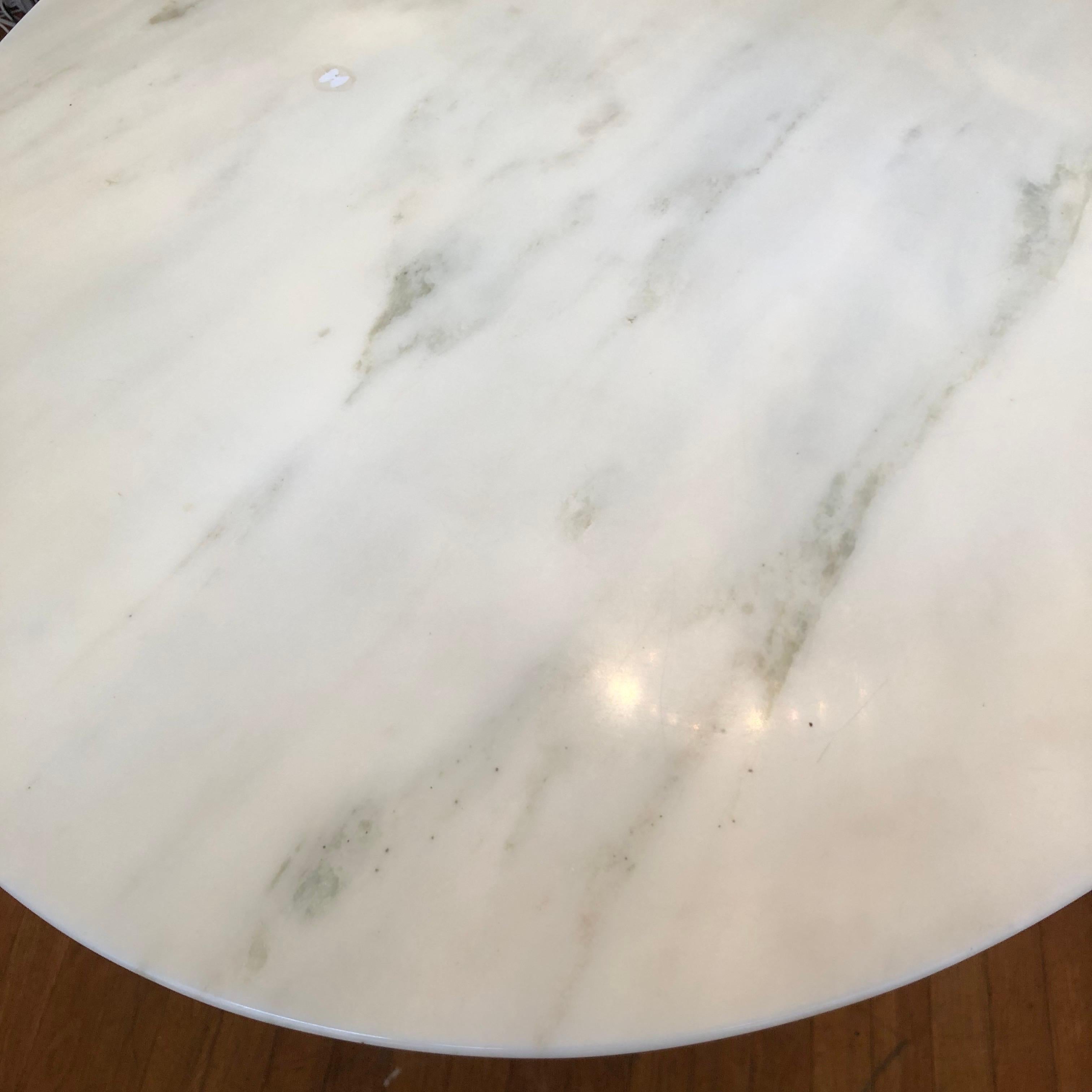 Italian 1970's Oval Mid-Century Modern Marble Pedestal Dining Table/Desk 12