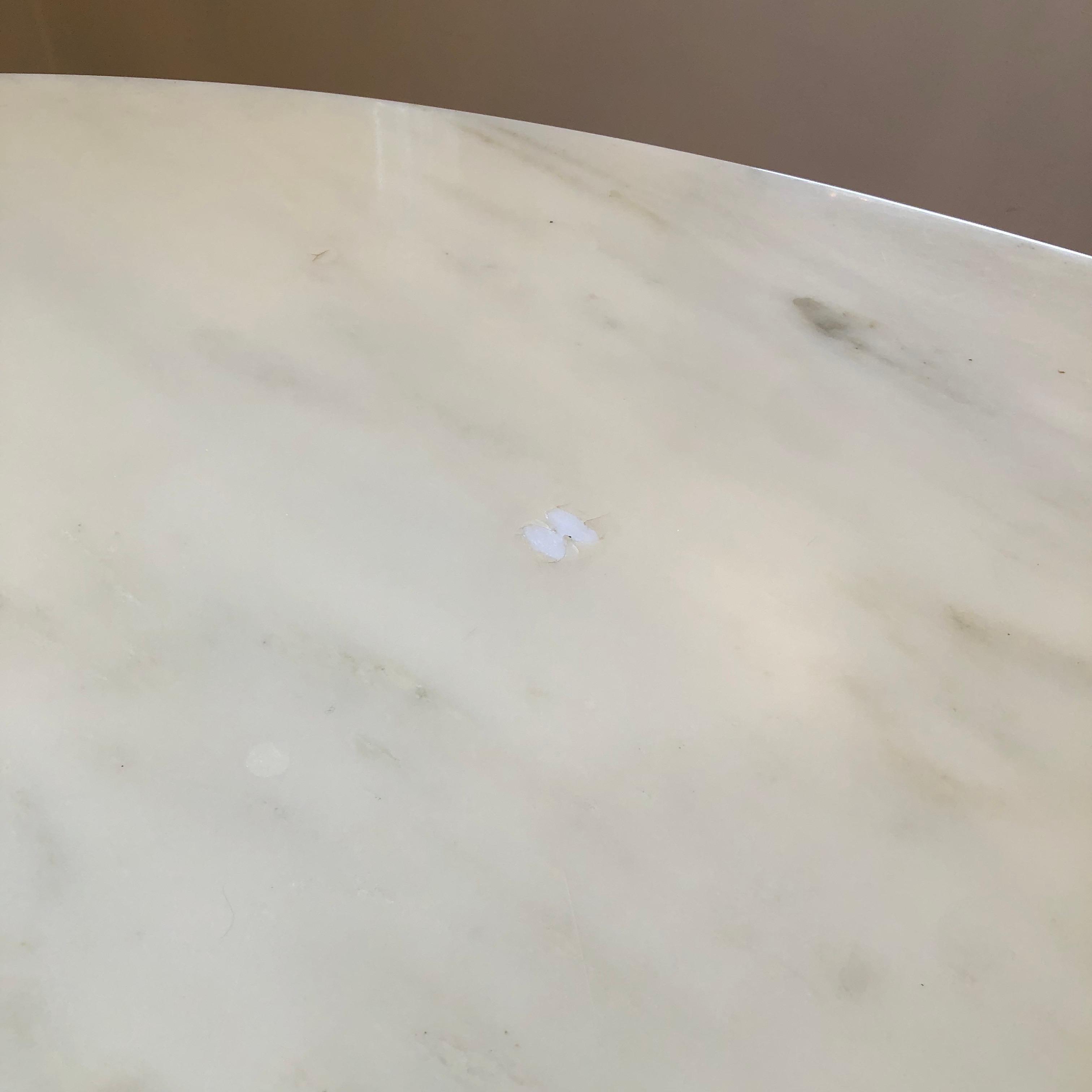 Italian 1970's Oval Mid-Century Modern Marble Pedestal Dining Table/Desk 4