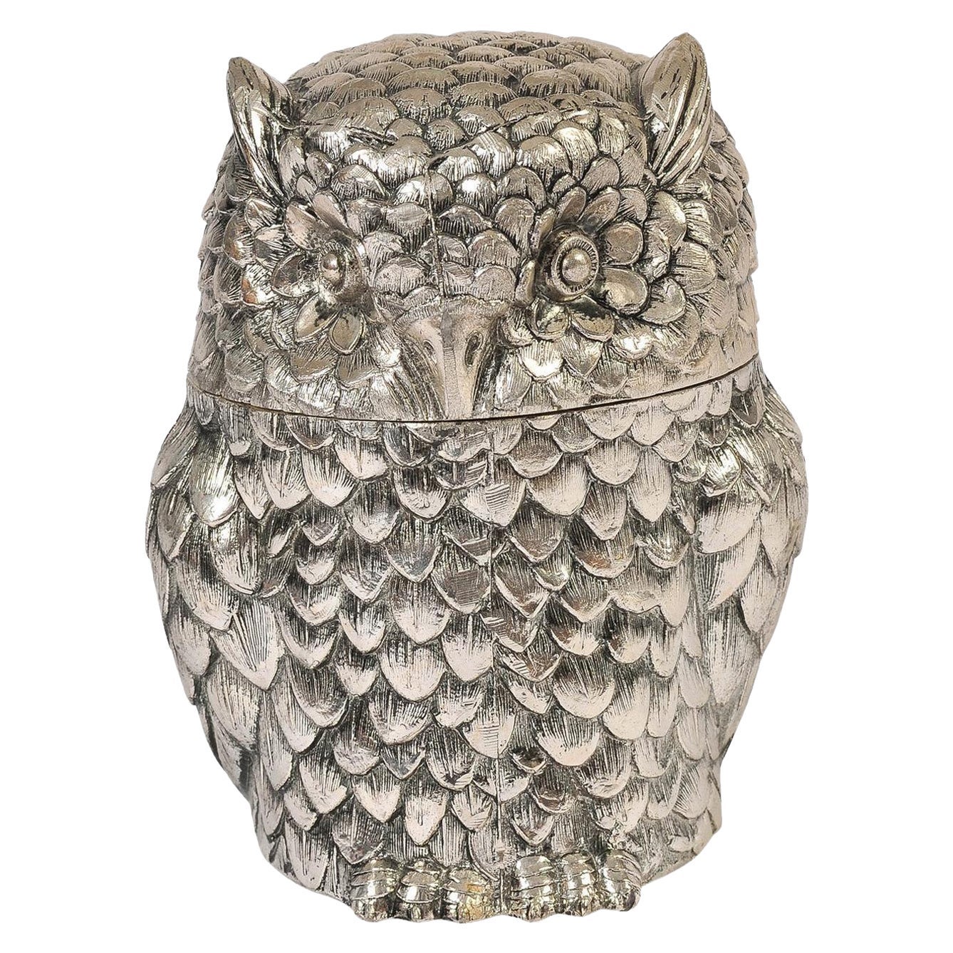 Italienischer 1970er eiskübel mit eule von Mauro Manetti