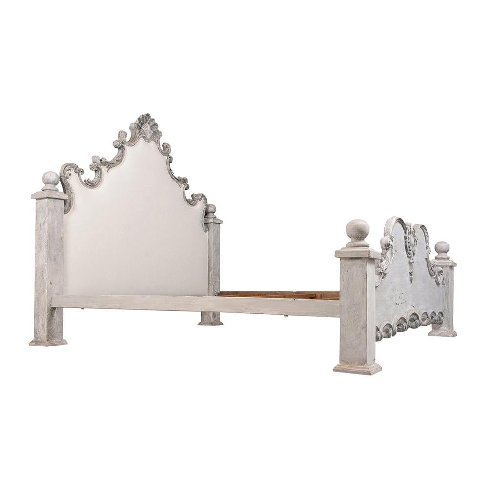 Italian 1970s Painted King Size Bed Frame