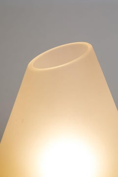 Italian 1970s Pair of White & Yellow Vetri Murano Glass Lamps