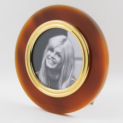 Italian 1970s Red Tea Amber Lucite Picture Frame