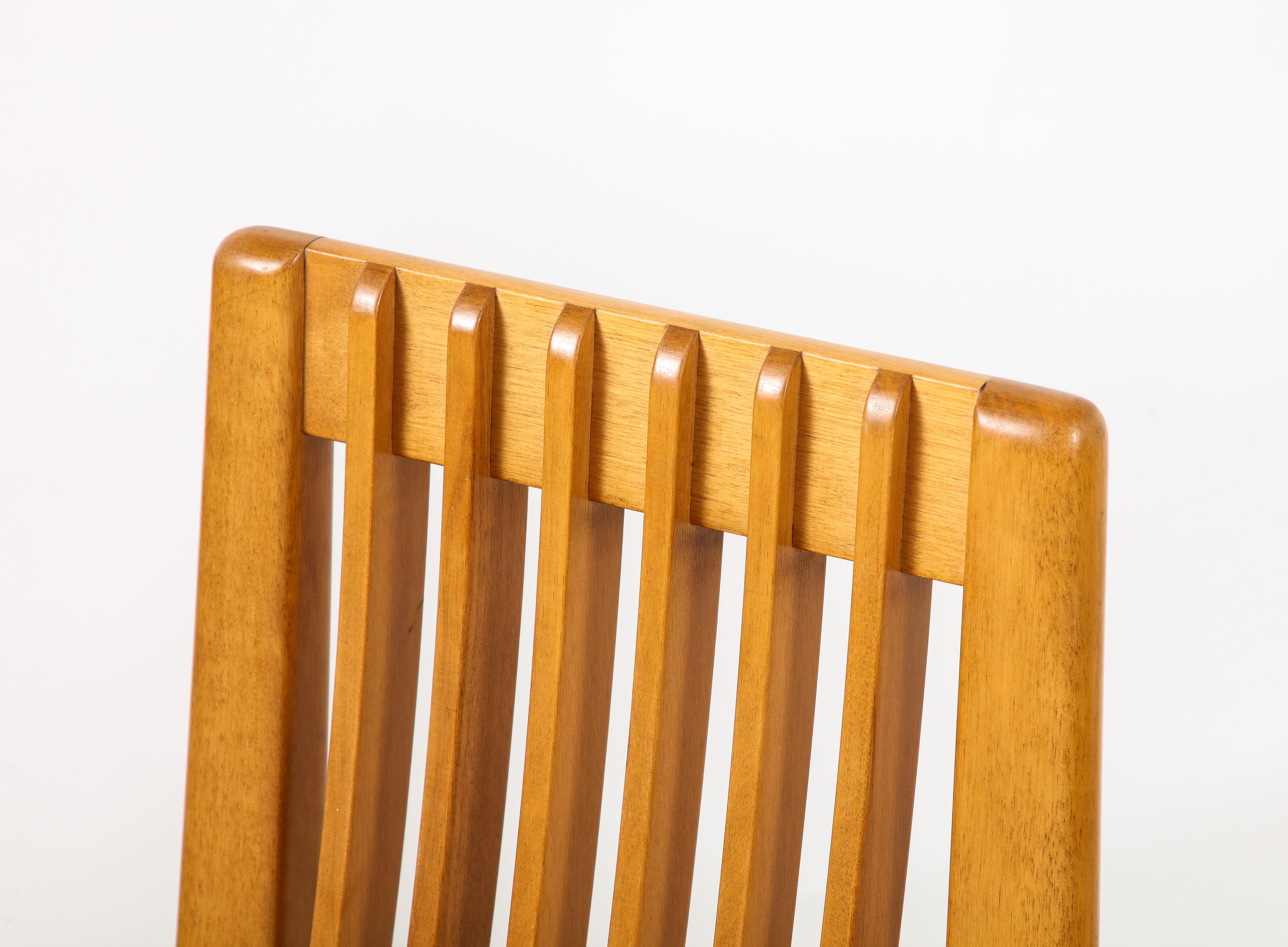 Italian 1970's Set of Six Maple and Cane Dining Chairs, Italy, circa 1970  For Sale 5