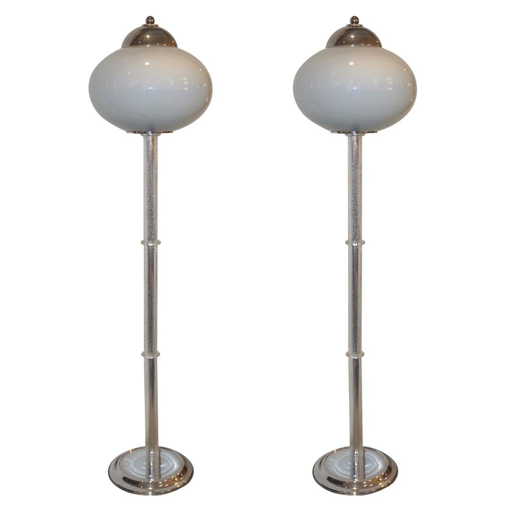 A pair is available - Elegant vintage organic floor lamp by the Italian Lighting Company I 3, renowned for lighting solutions with high quality of materials and construction combined with an eye for stylish form and function. This refined sensual