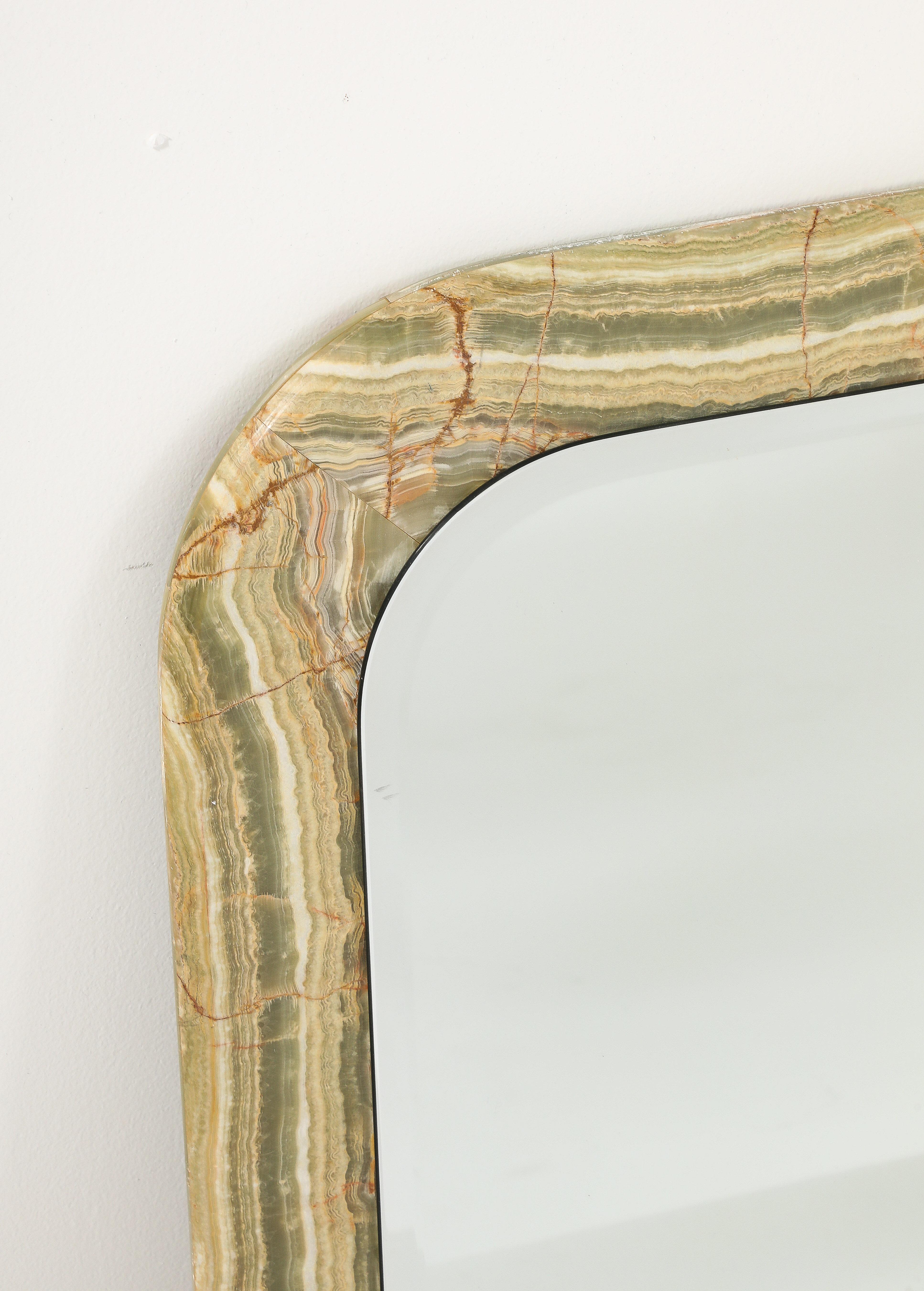 Italian 1970's Square Marble Mirror For Sale 5