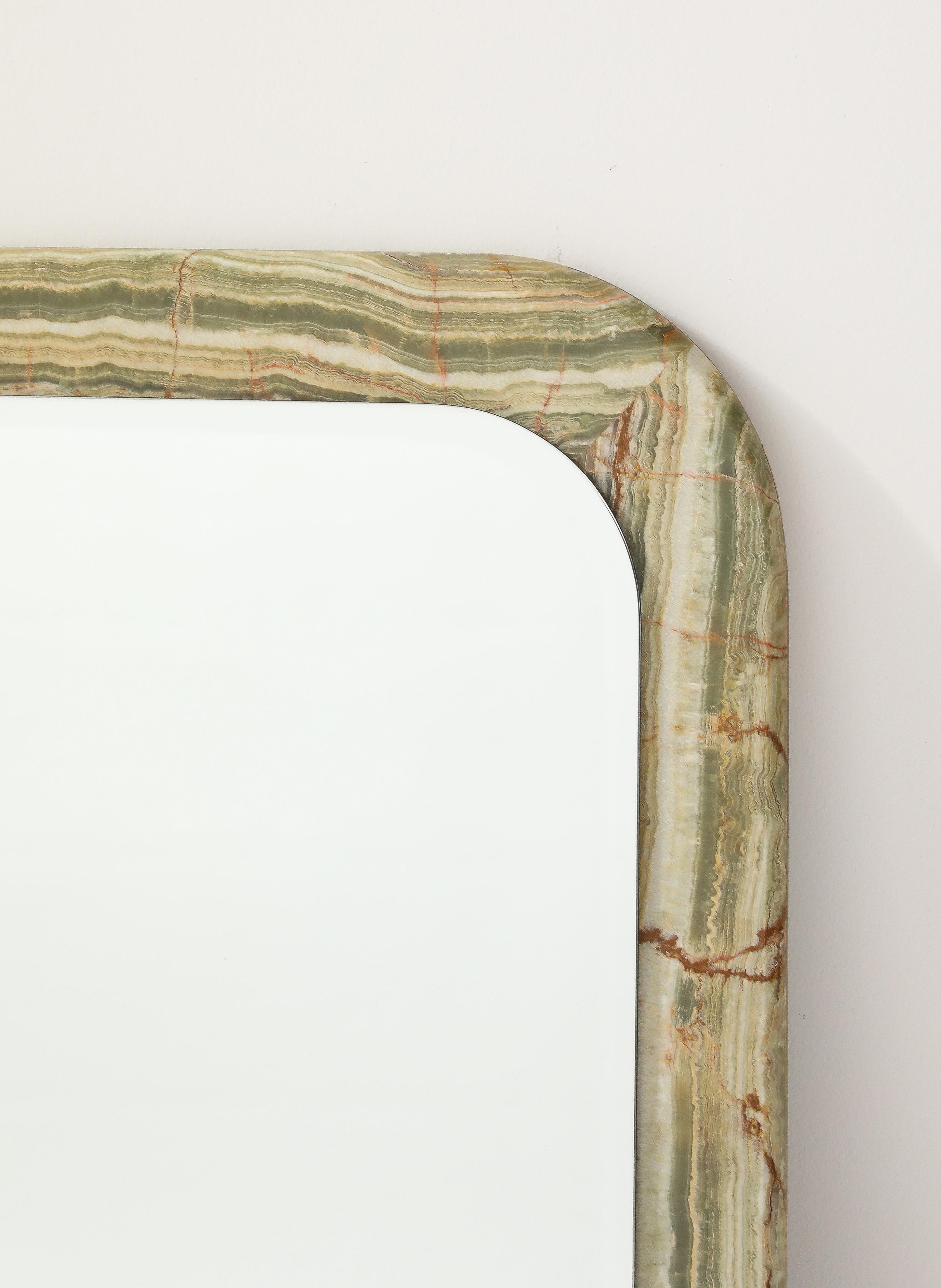Modern Italian 1970's Square Marble Mirror For Sale