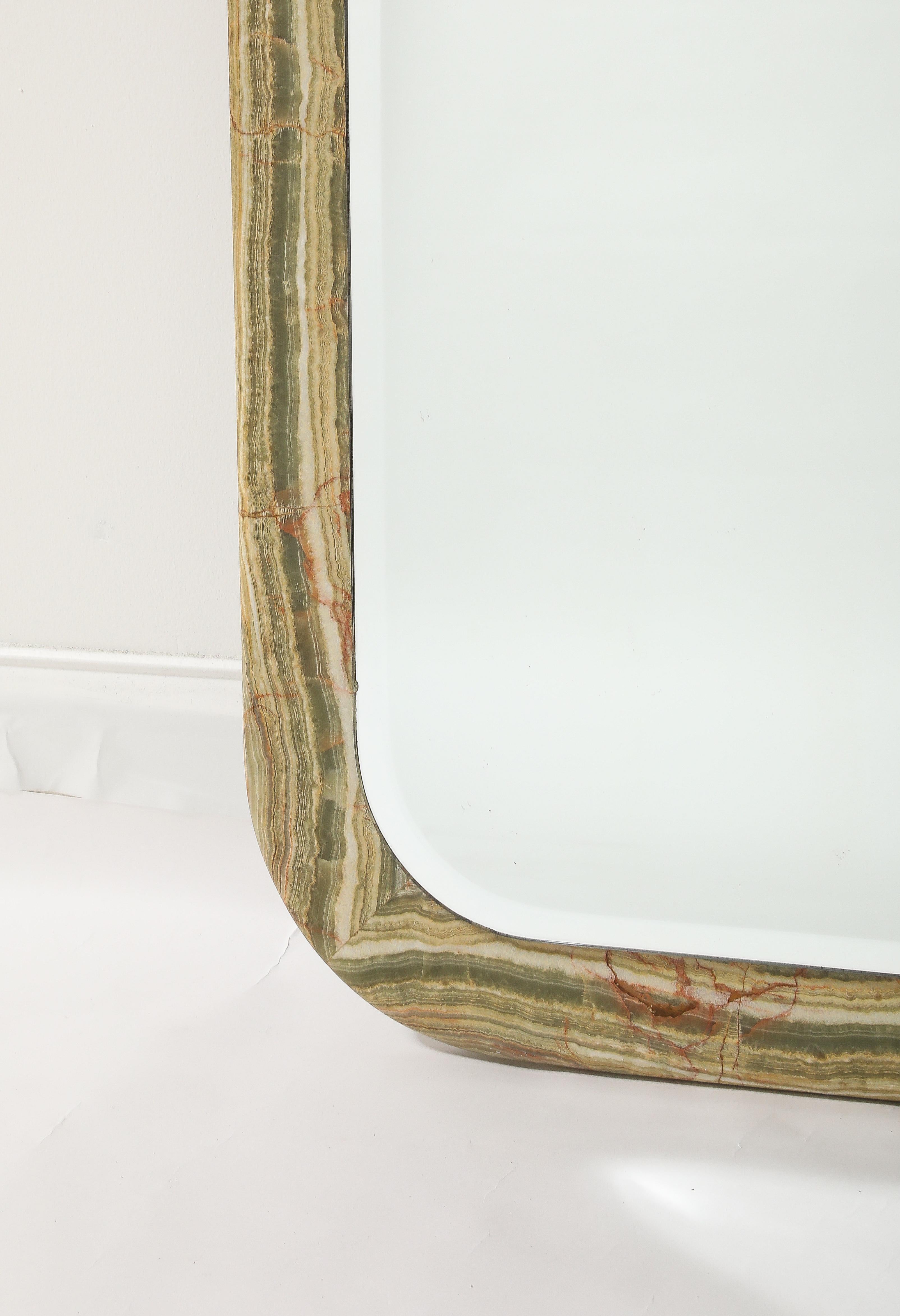 Late 20th Century Italian 1970's Square Marble Mirror For Sale