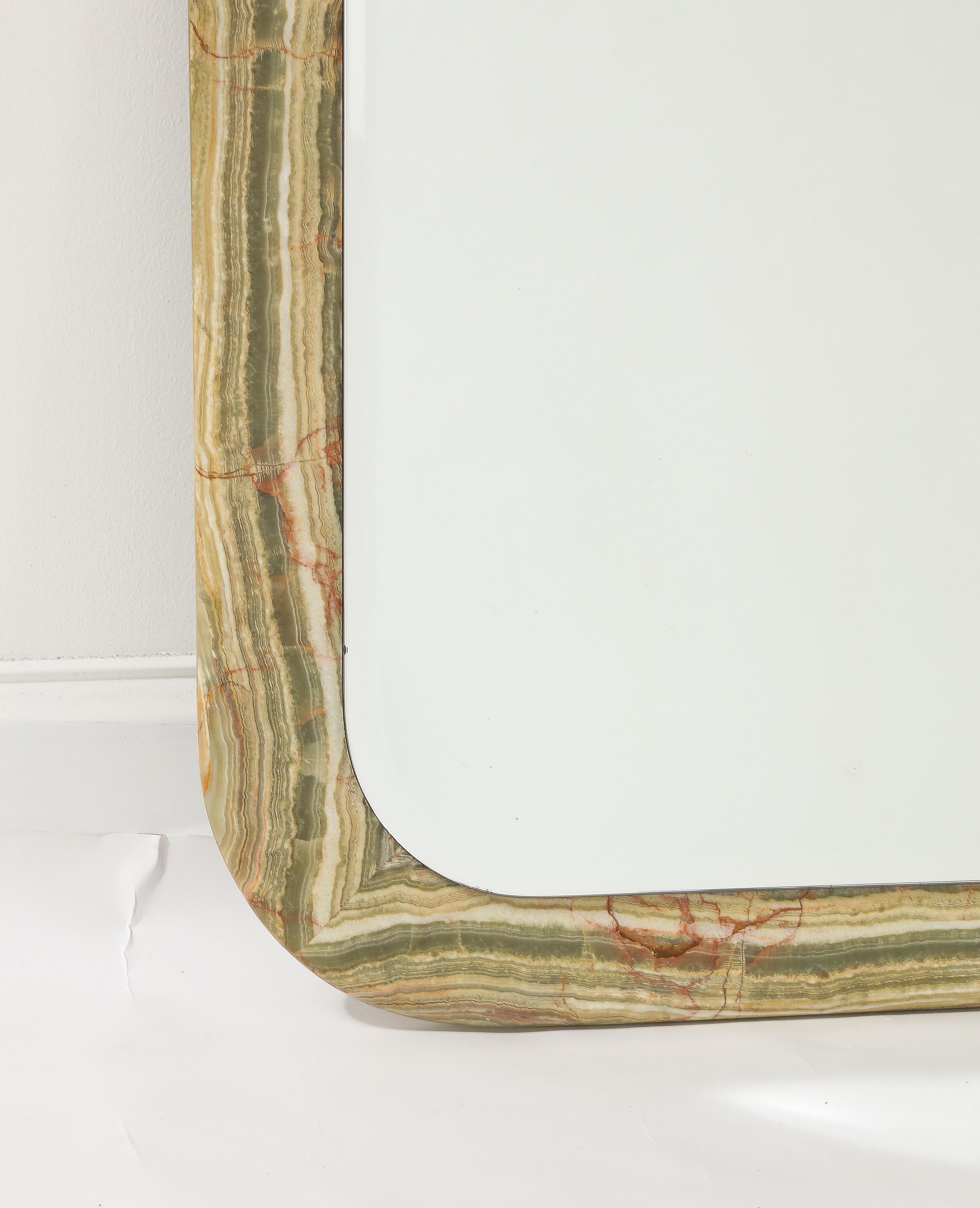 Italian 1970's Square Marble Mirror For Sale 2