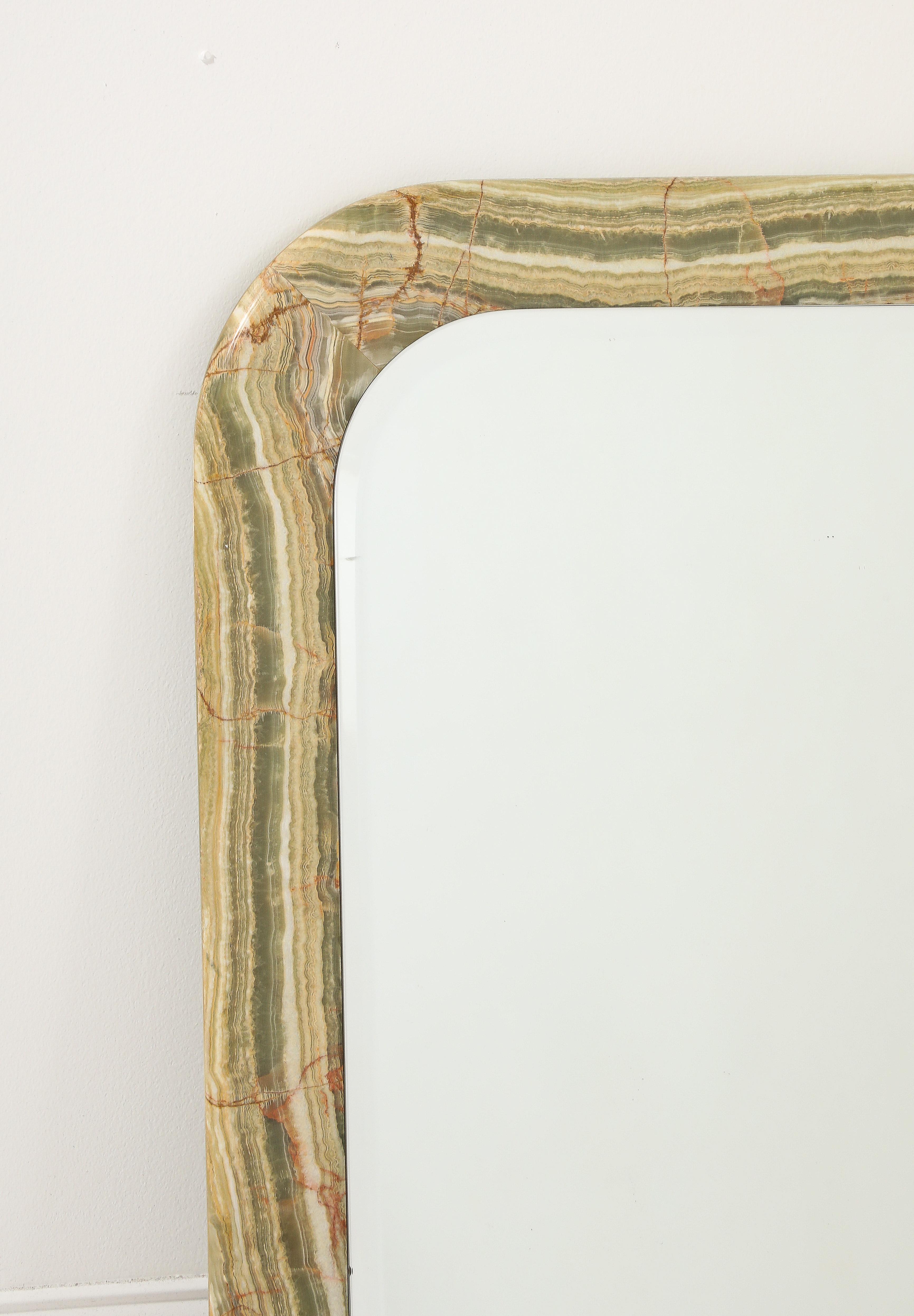 Italian 1970's Square Marble Mirror For Sale 3