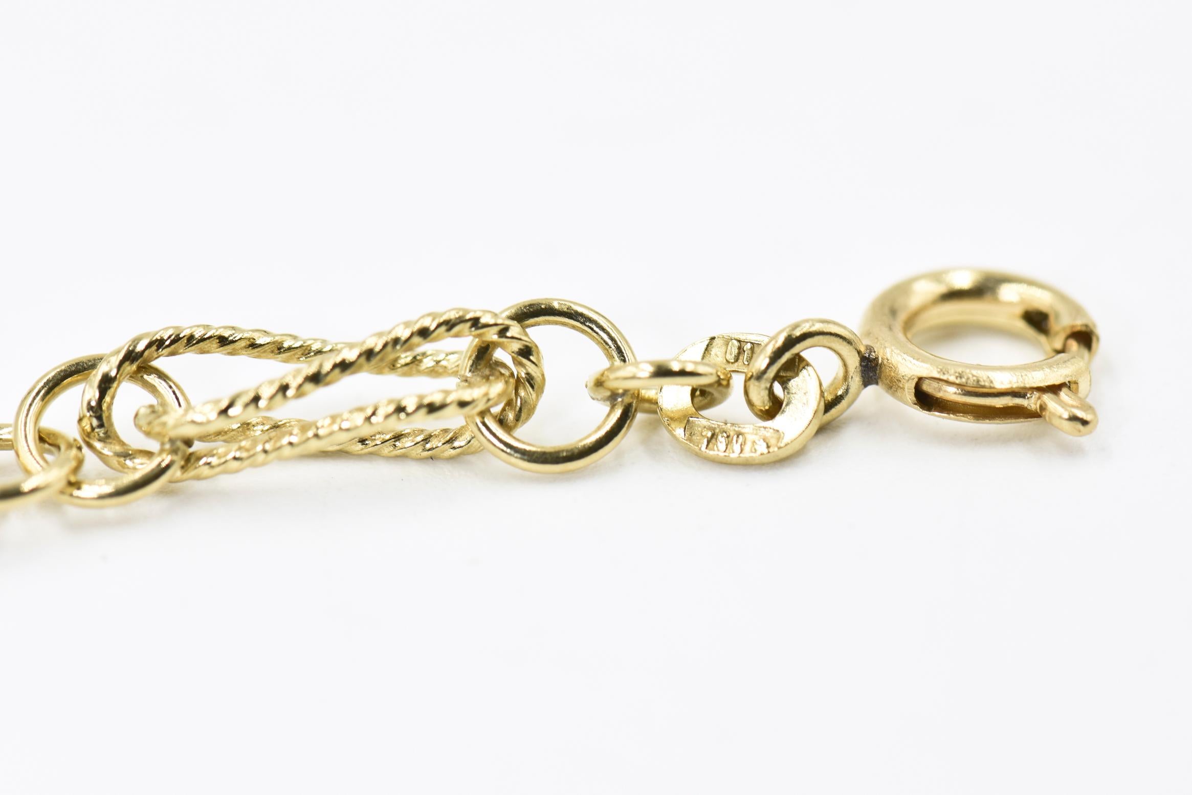 Women's or Men's Italian 1970s Stylized Yellow Gold Chain Necklace