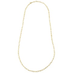 Italian 1970s Stylized Yellow Gold Chain Necklace