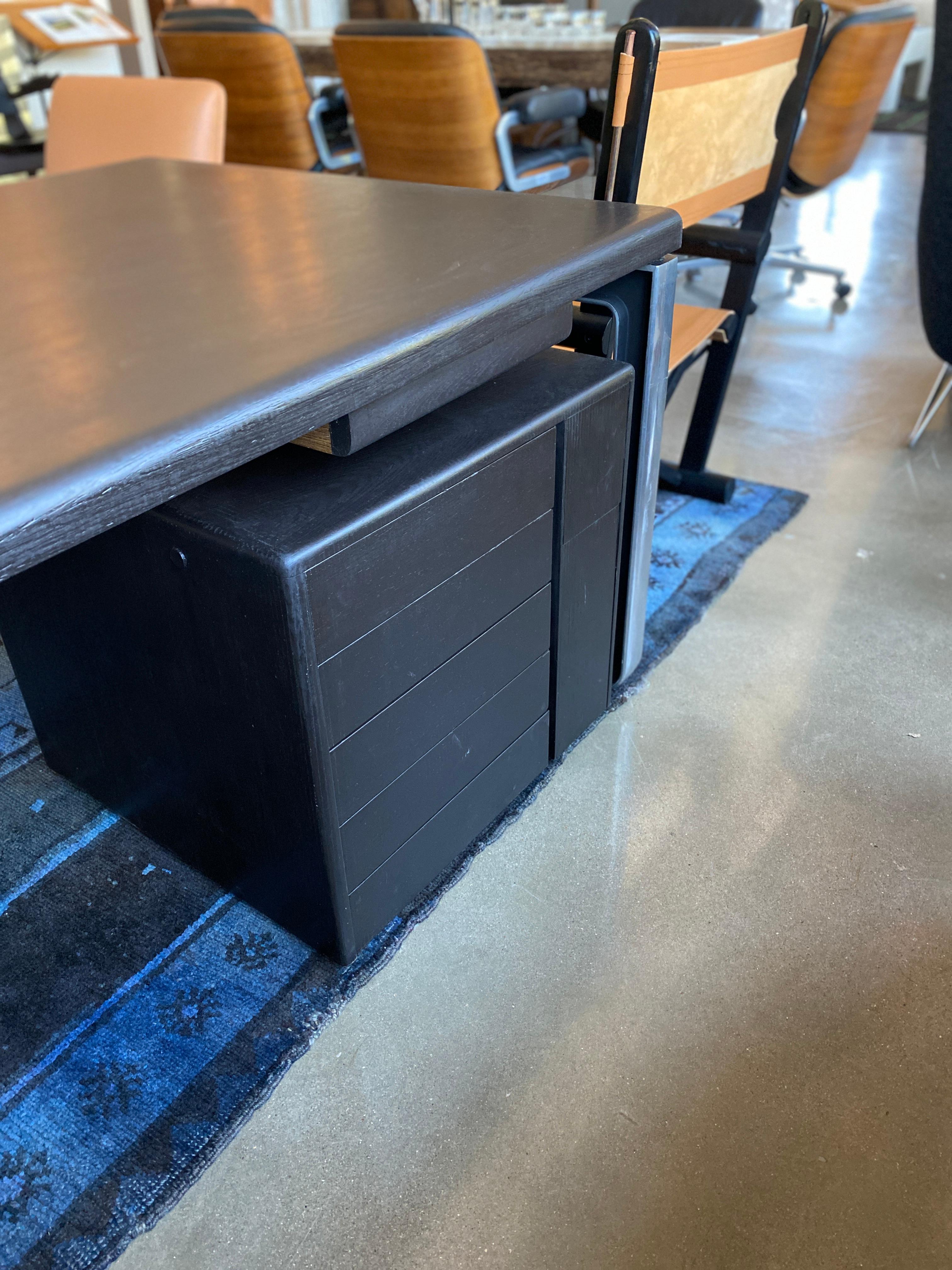 Late 20th Century Italian 1970s Tecno / Borsani Desk, with Rolling under Cabinet and Credenza