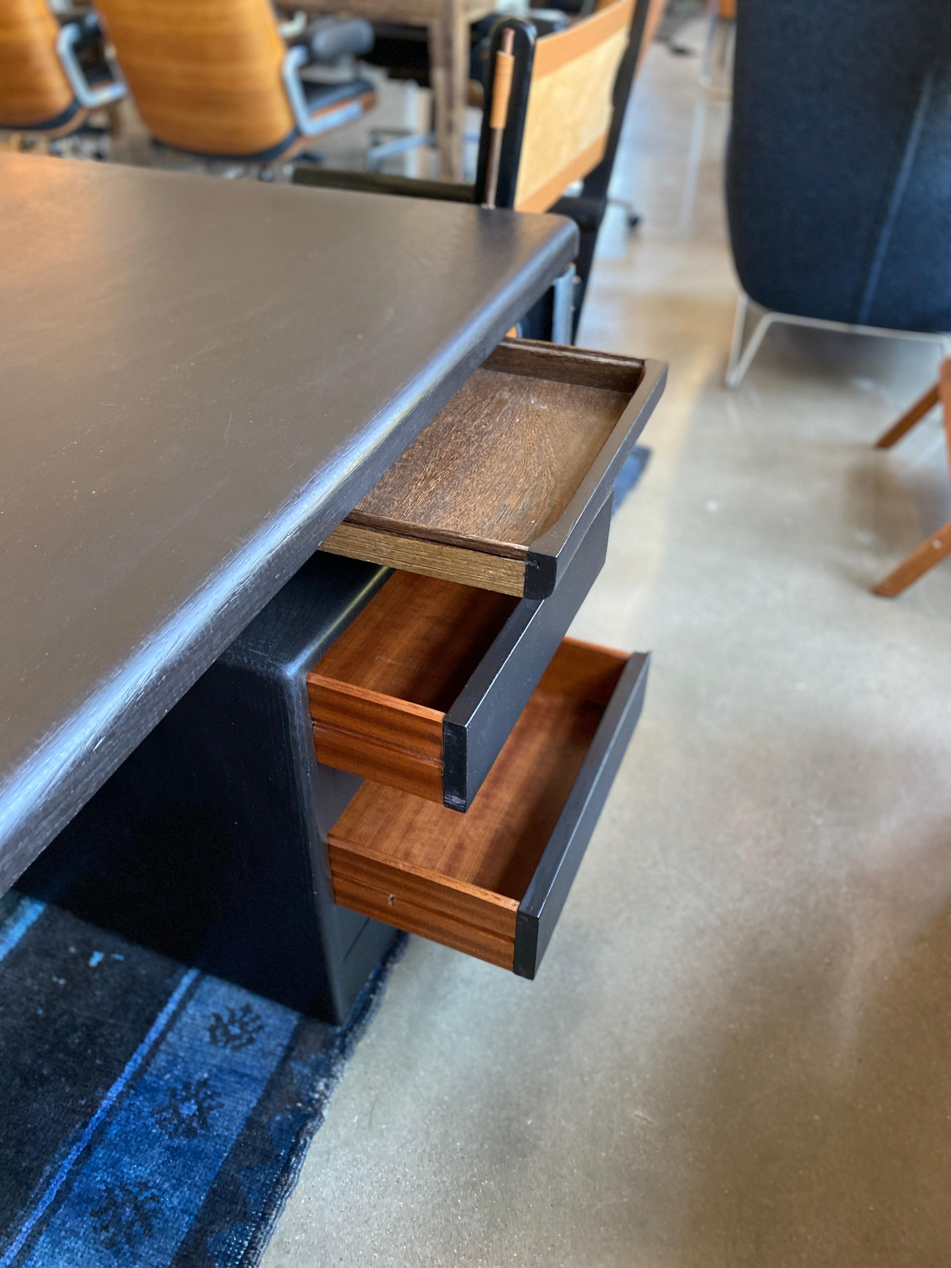 Italian 1970s Tecno / Borsani Desk, with Rolling under Cabinet and Credenza 1