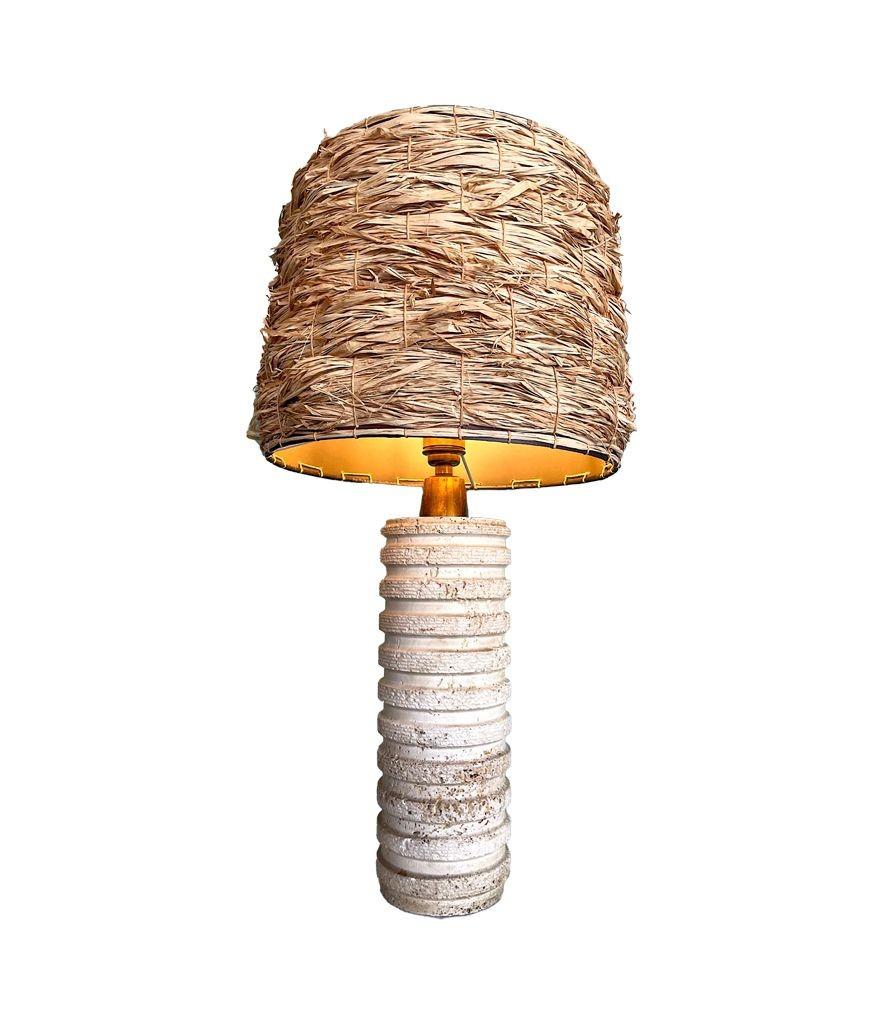 Lampe italienne en travertin des années 1970 par Fratelli Mannelli avec accessoires en laiton en vente 5