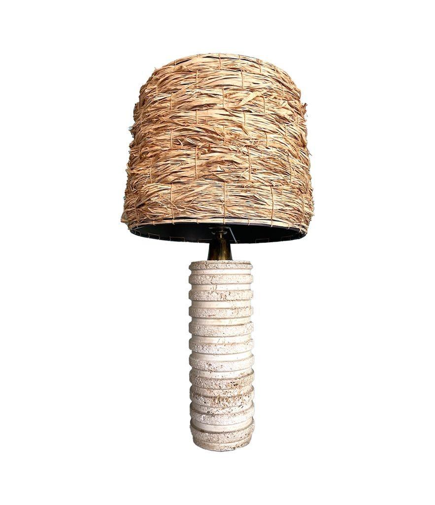 Italian 1970s Travertine Lamp by Fratelli Mannelli with Brass Fittings For Sale 10