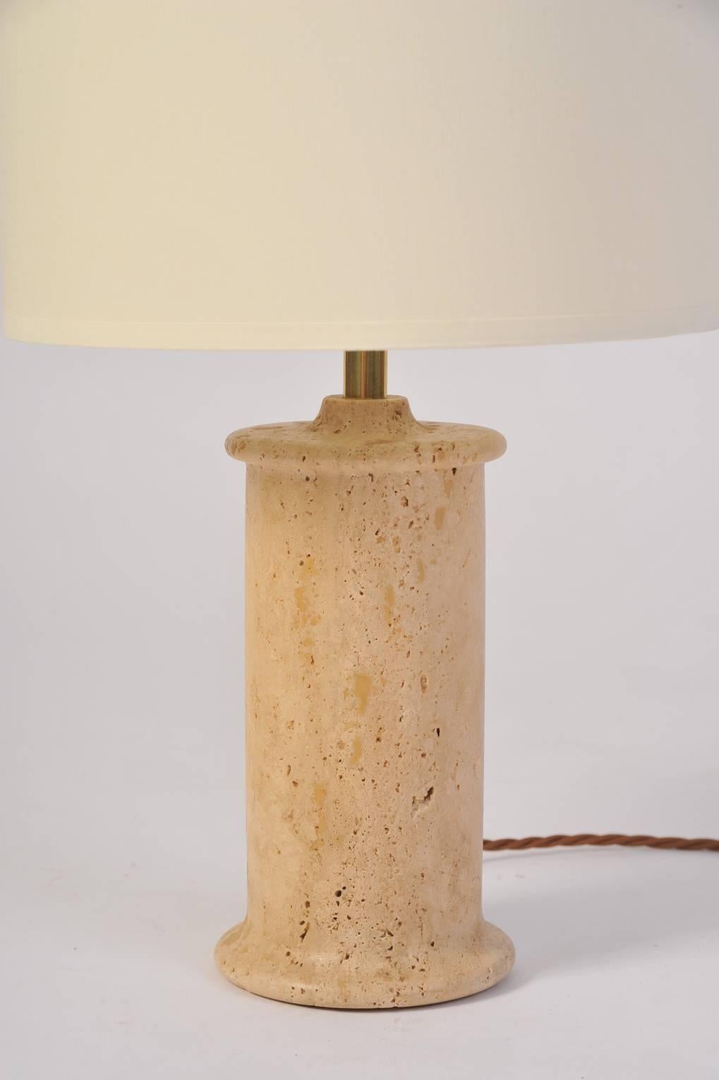 Mid-Century Modern Italian, 1970s Travertine Table Lamp