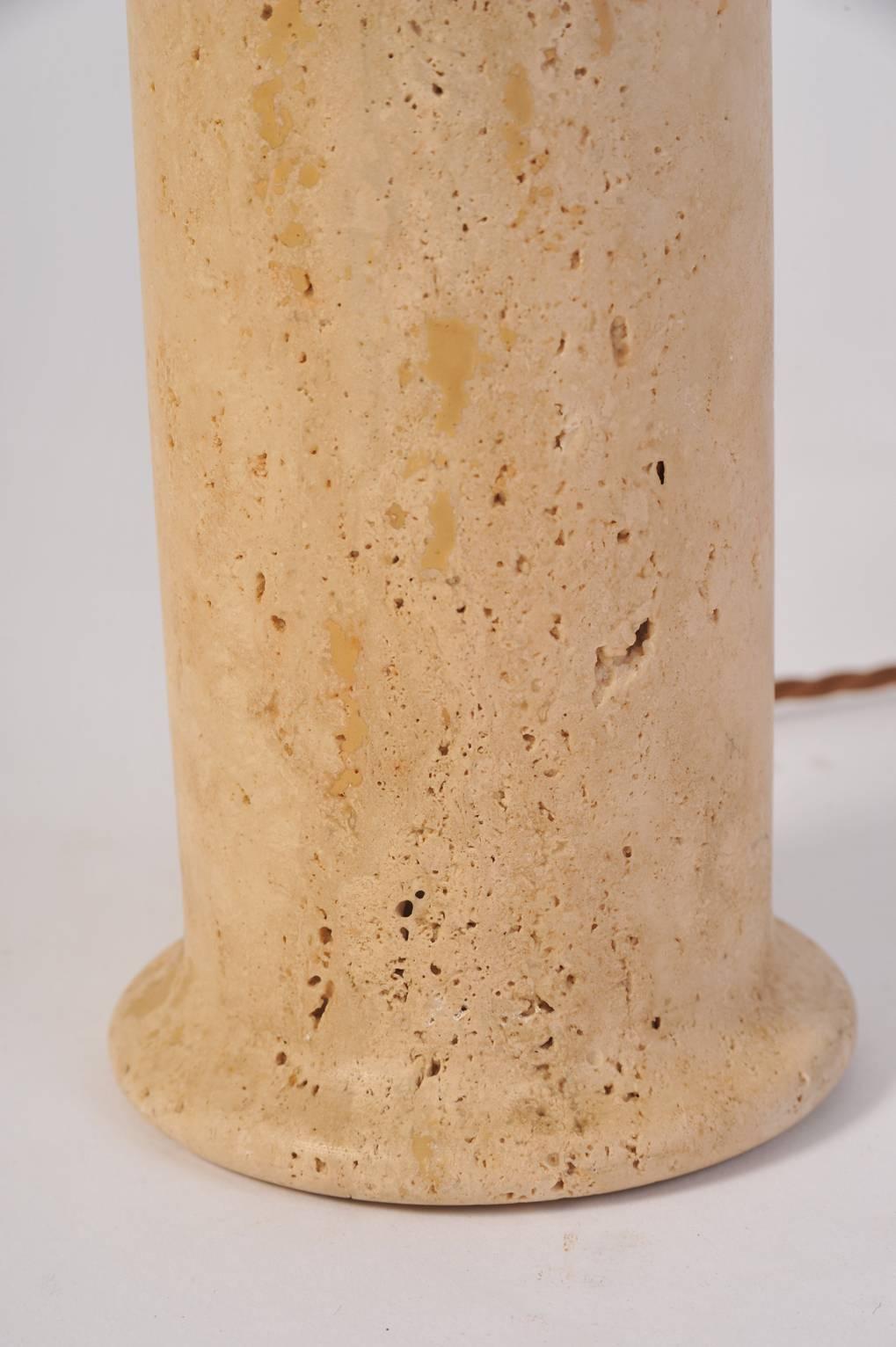 Italian, 1970s Travertine Table Lamp In Excellent Condition In London, GB