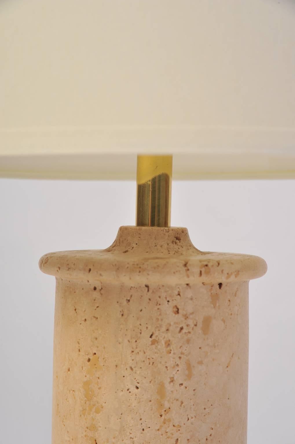 20th Century Italian, 1970s Travertine Table Lamp