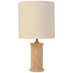 Italian, 1970s Travertine Table Lamp