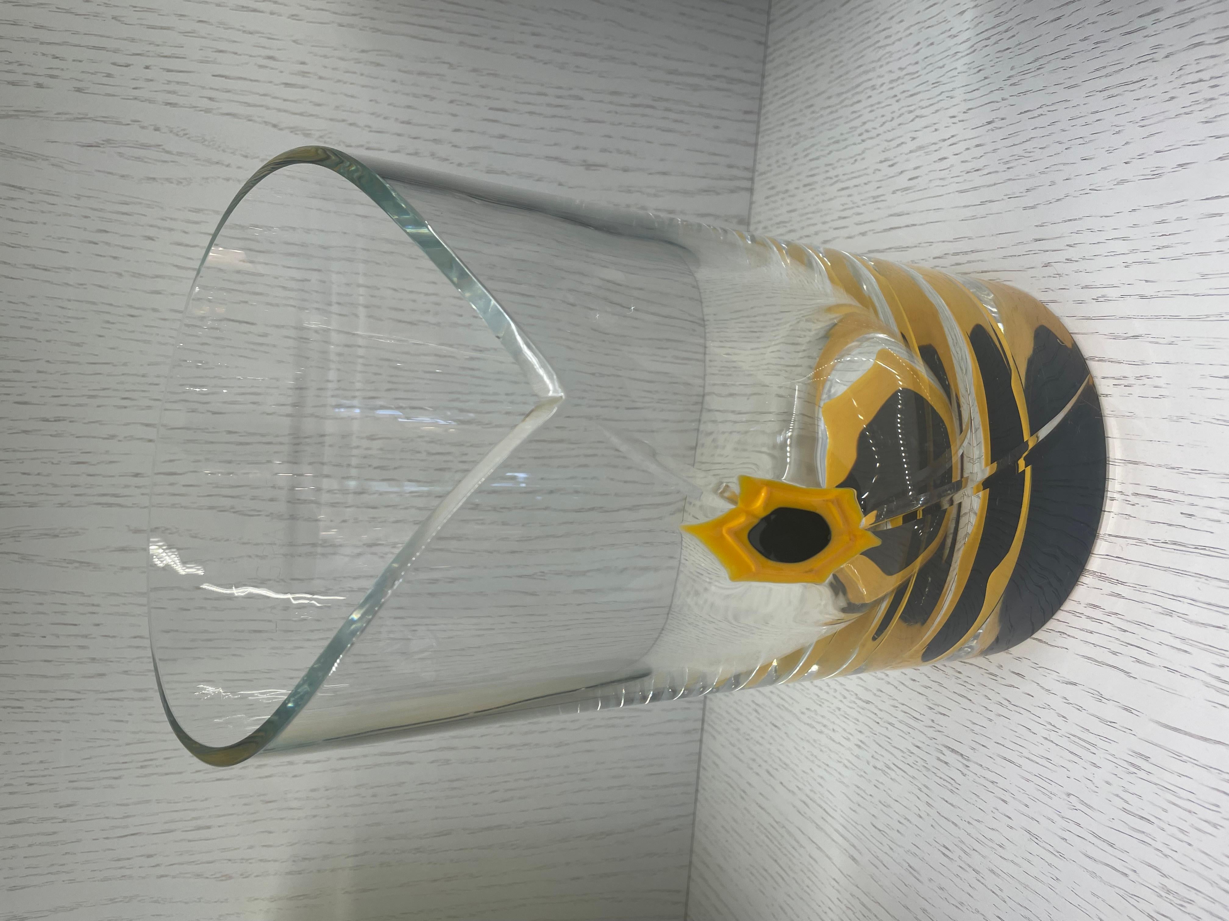 Italian 1970's Veuve Cliquot Carlo Moretti Murano Glass Champagne Bucket In Good Condition In Aspen, CO