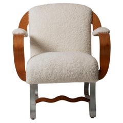 1970's Italy Vintage Poltrona Frau Arm Chair in Shearling