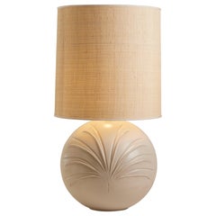 Italian 1970
s White Etched Pottery Lamp