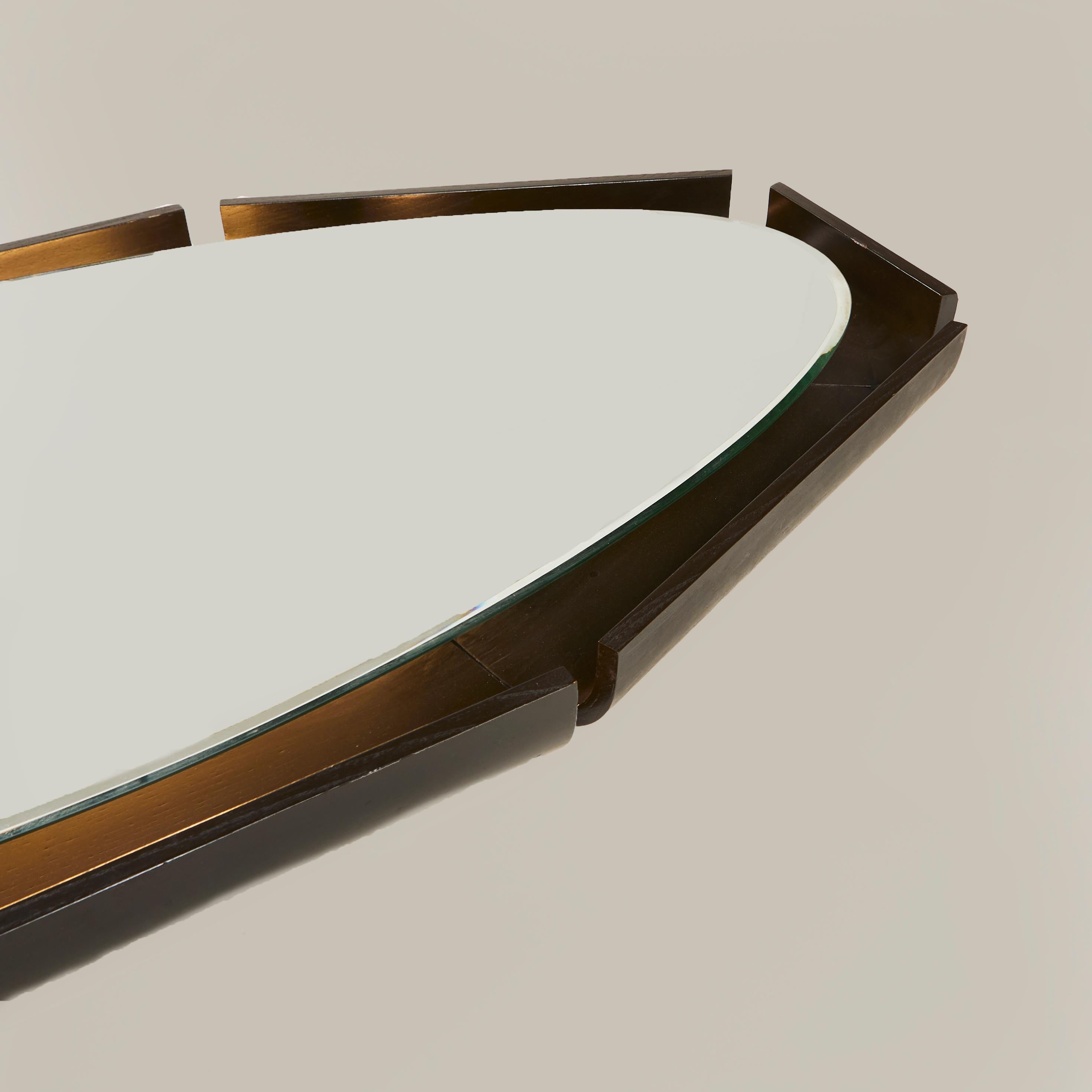 Espejo de pared retroiluminado italiano de madera de los años 70 finales del siglo XX en venta