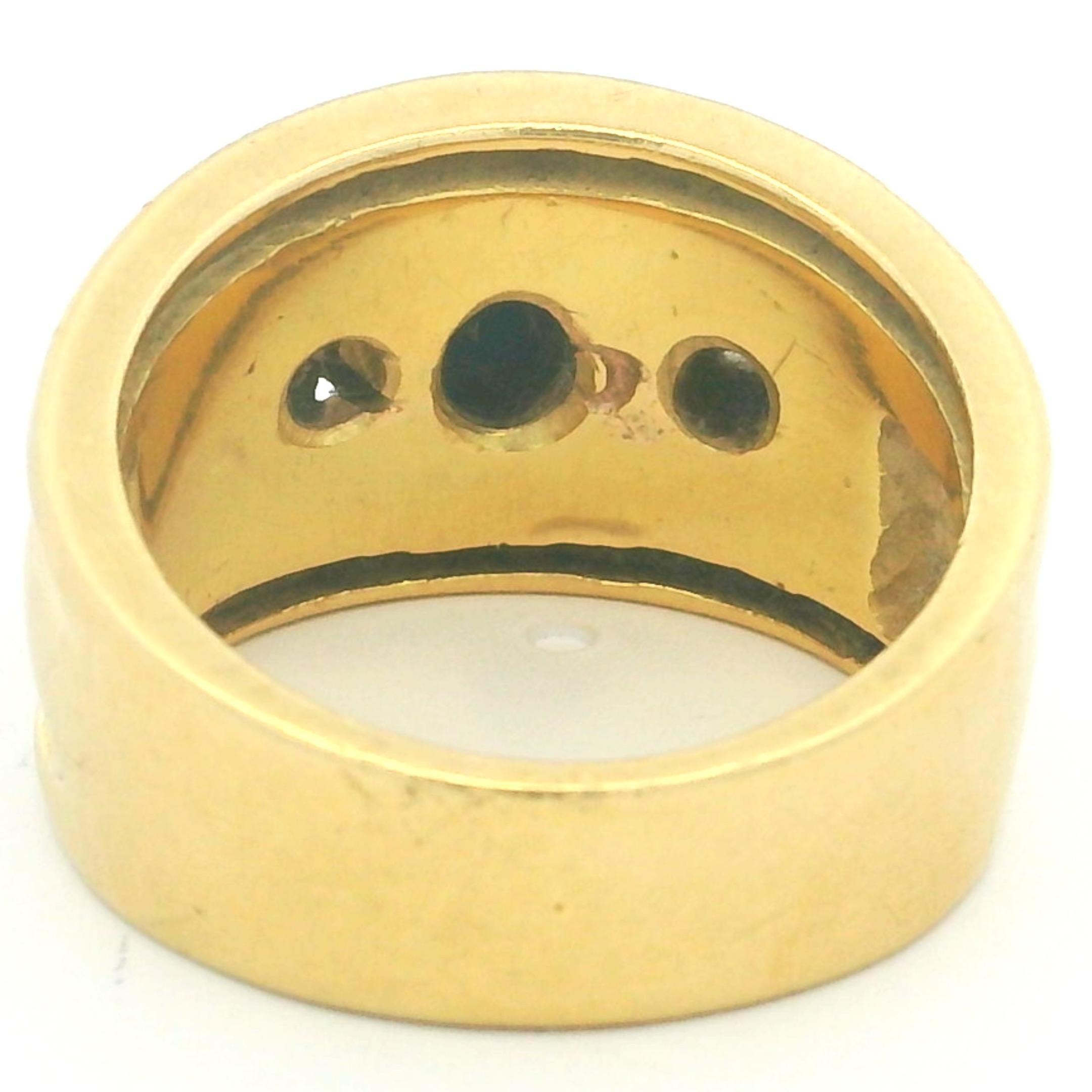 Bague italienne 1980 18K étoile étrusque saphir et diamant Unisexe en vente