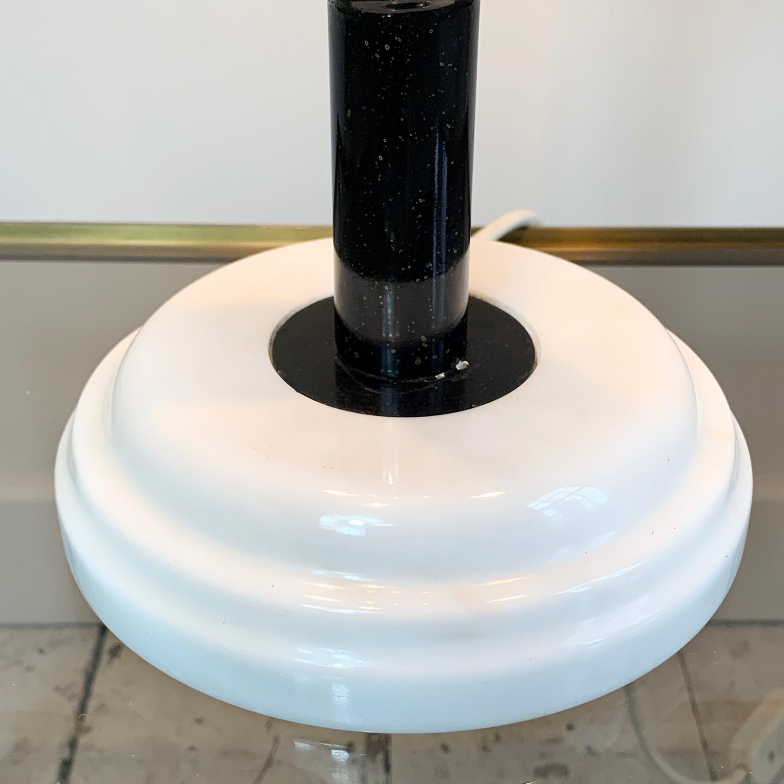 Métal Lampe italienne des années 1980 en forme de palmier noir sur un socle en marbre en vente