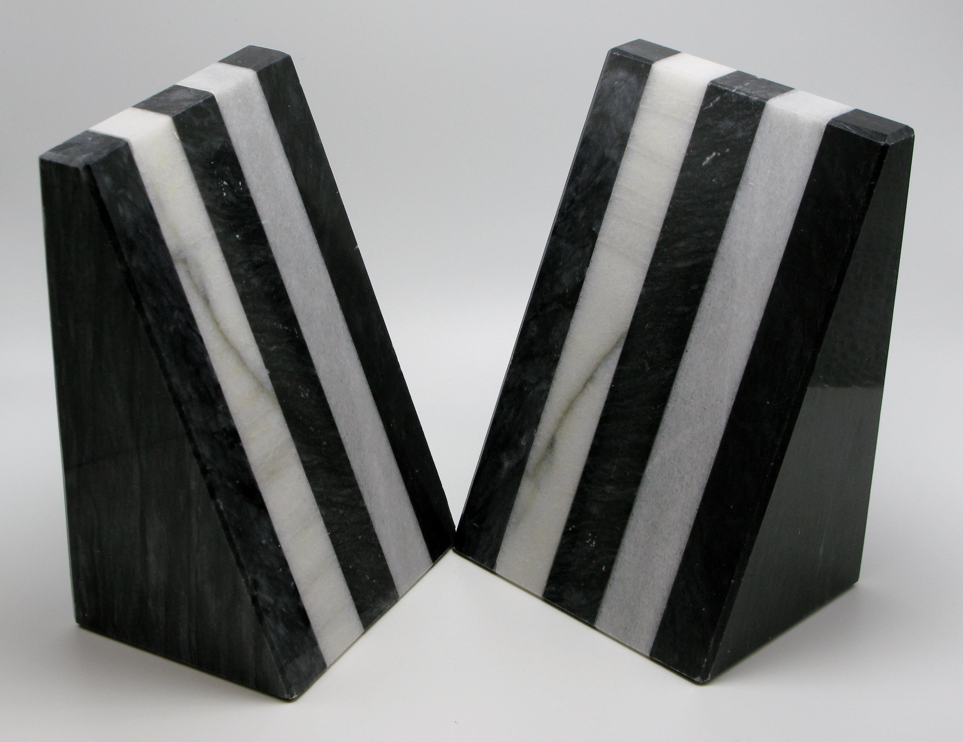 black and white striped marble