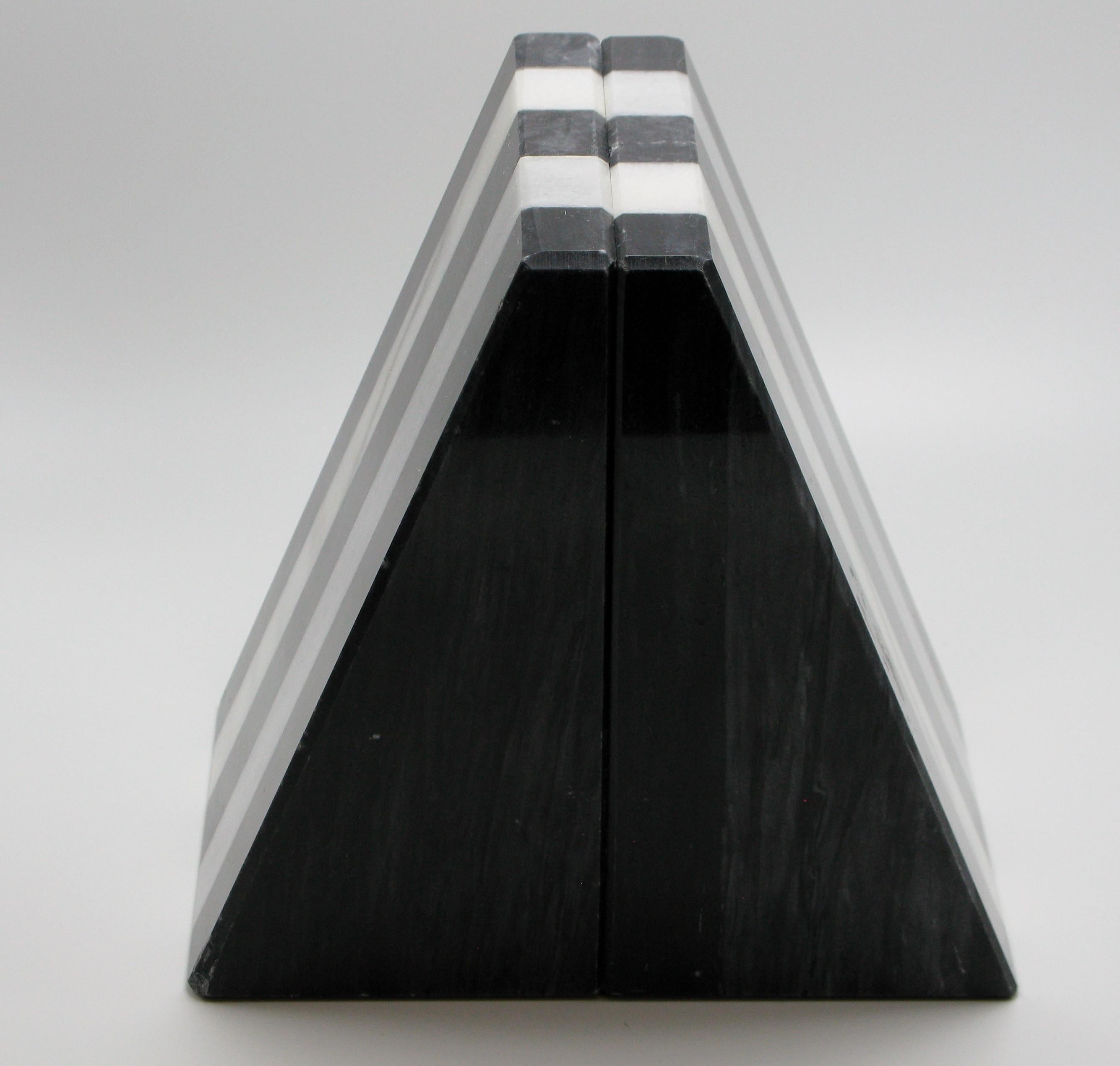 black marble bookends