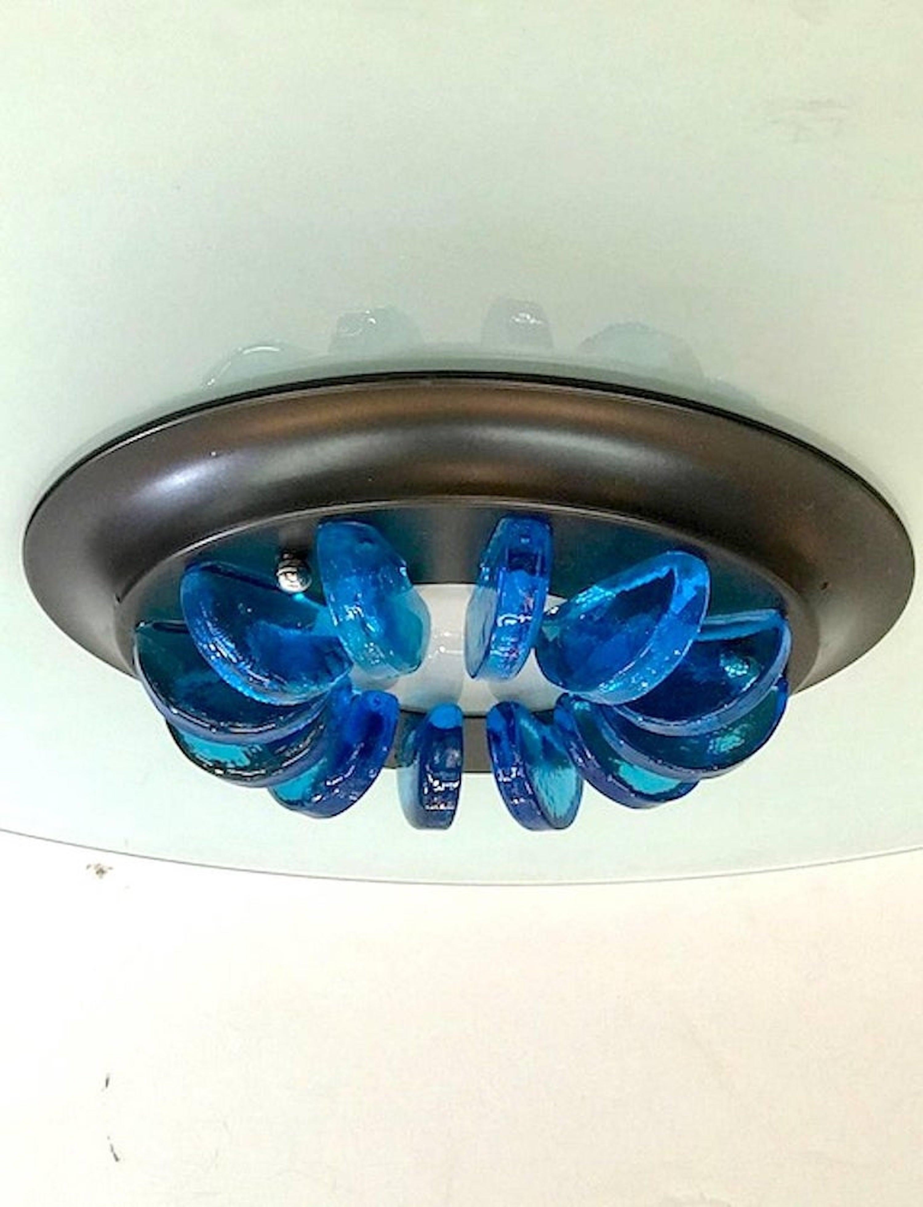 Italian 1980s Ceiling Mount Light in the Memphis Style For Sale 2