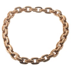 Italian 1980s Chunky Link Gold Chain Necklace