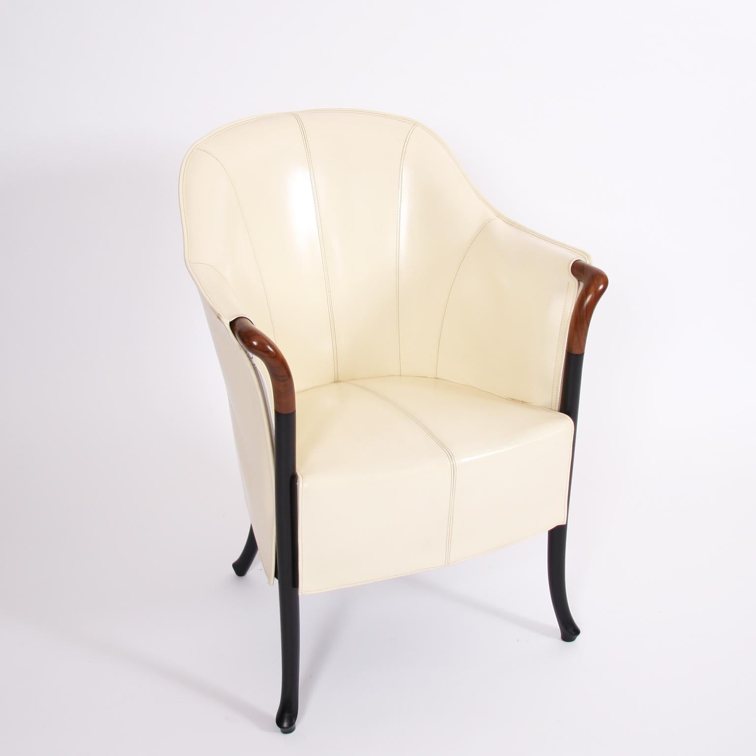 cream leather armchairs for sale